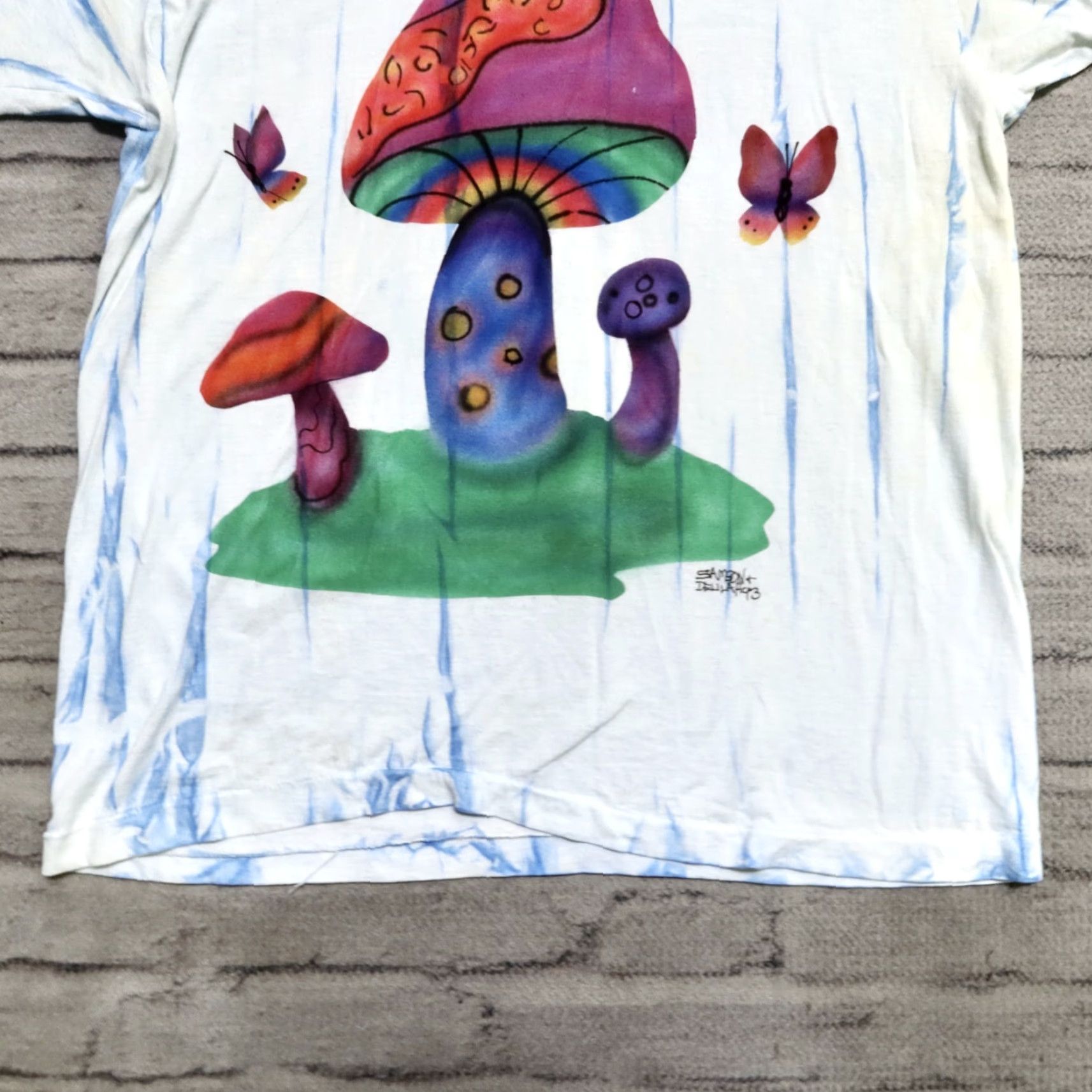 Fruit Of The Loom Vintage Samson & Delilah Tie Dye Mushroom Shirt XL Tie Dye Men Shirt 90s Mushroom” Size US XL / EU 56 / 4 - 5 Thumbnail
