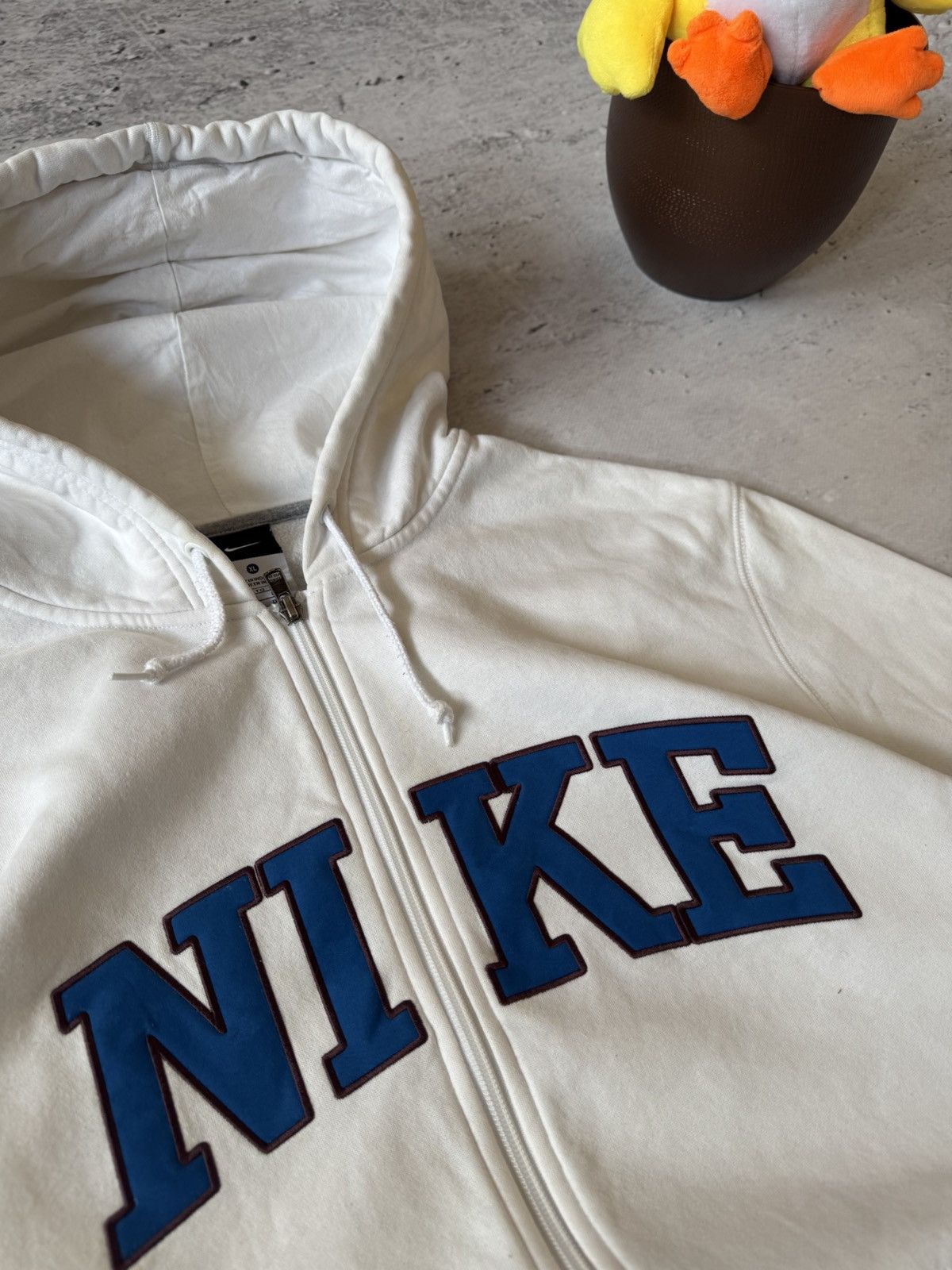 Nike × Vintage NIKE VINTAGE 00s y2k OVERSIZE BAGGY ZIP HOODIE CENTER LOGO Size US XL / EU 56 / 4 - 4 Thumbnail
