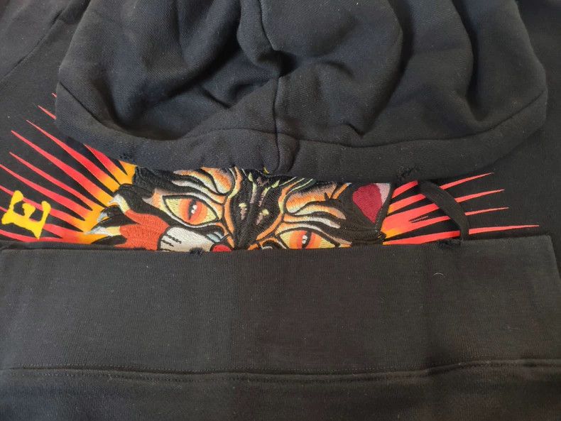 Gucci Gucci Angry cat embroidery applique made old hooded sweatsh Size US M / EU 48-50 / 2 - 5 Thumbnail