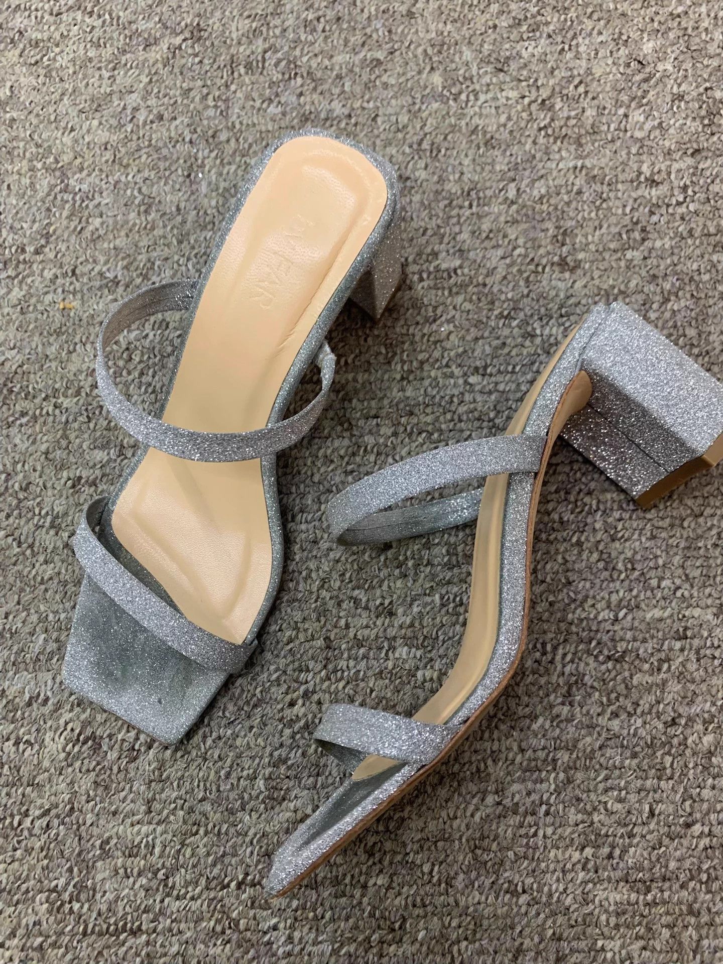 By Far BY FAR Silver Sequin Sandals Slide 37 New Size US 6 / IT 36 - 2 Thumbnail