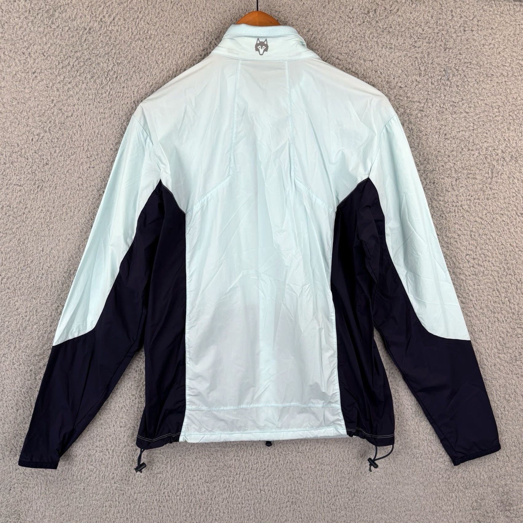 Vintage Greyson Trailwolf Lightweight Windproof Golf Jacket Mens M Light Blue Navy Zip Pockets Full Zip Stand-Up Collar Golf Jacket - Mens Size US M / EU 48-50 / 2 - 5 Thumbnail