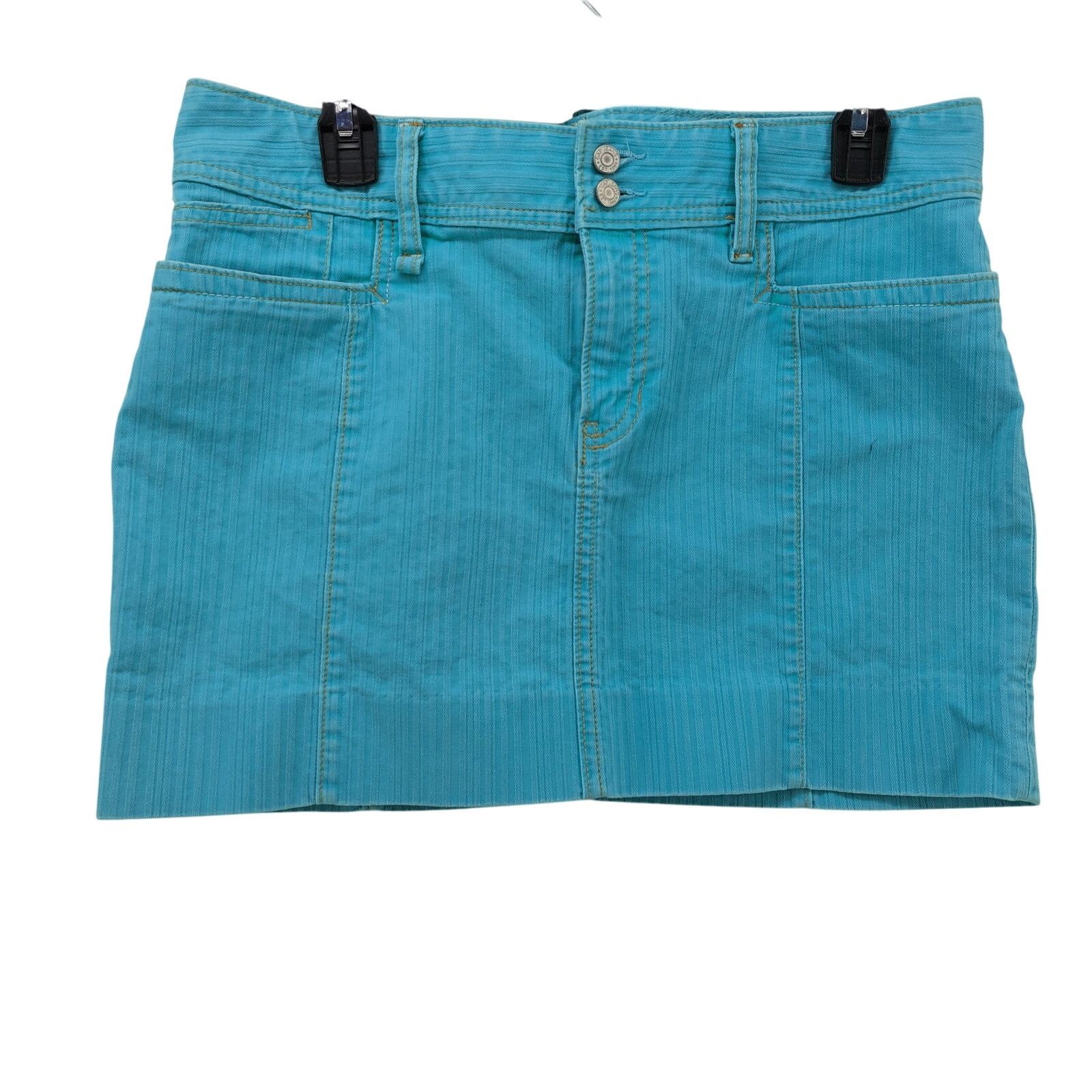 Gap Y2K GAP Turquoise Blue Micro Short Mini Skirt Denim Size 8 Size 30" / US 8 / IT 44 - 1 Thumbnail
