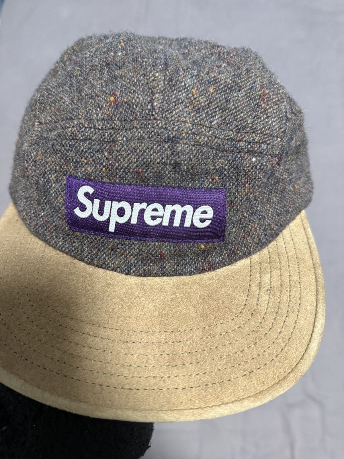 Supreme Supreme fw13 Donegal Wool W Suede Visor Camp Cap grey purple Size ONE SIZE - 1 Thumbnail