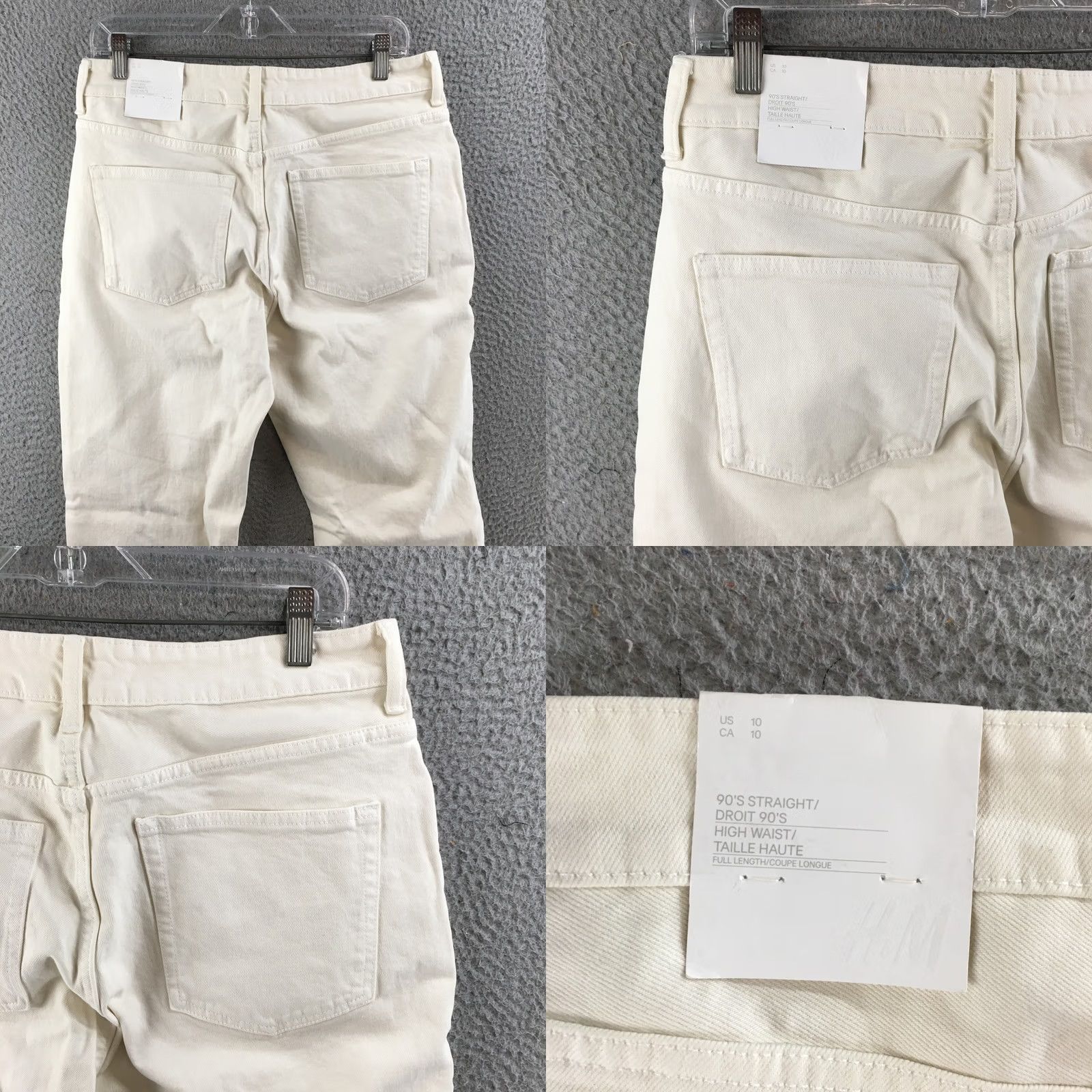 H&M H&M Jeans Women's 10 90s Straight Ivory White Straight Leg Button Fly High Rise Size 32" / US 10 / IT 46 - 9 Thumbnail