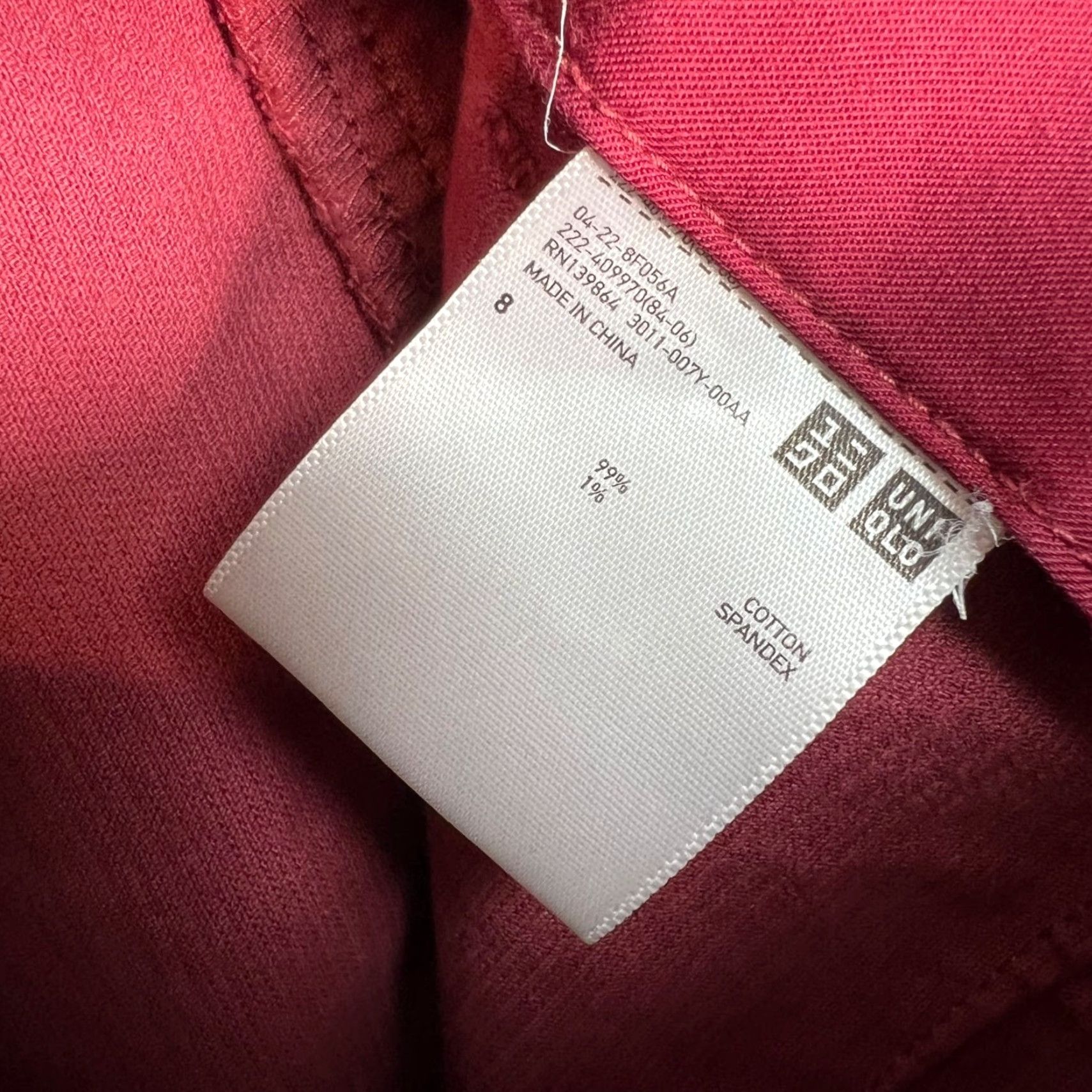 Uniqlo Uniqlo Skirt Womens 8 Red Corduroy Button-Front Mini Casual Spring Fall Short Size 30" / US 8 / IT 44 - 3 Thumbnail