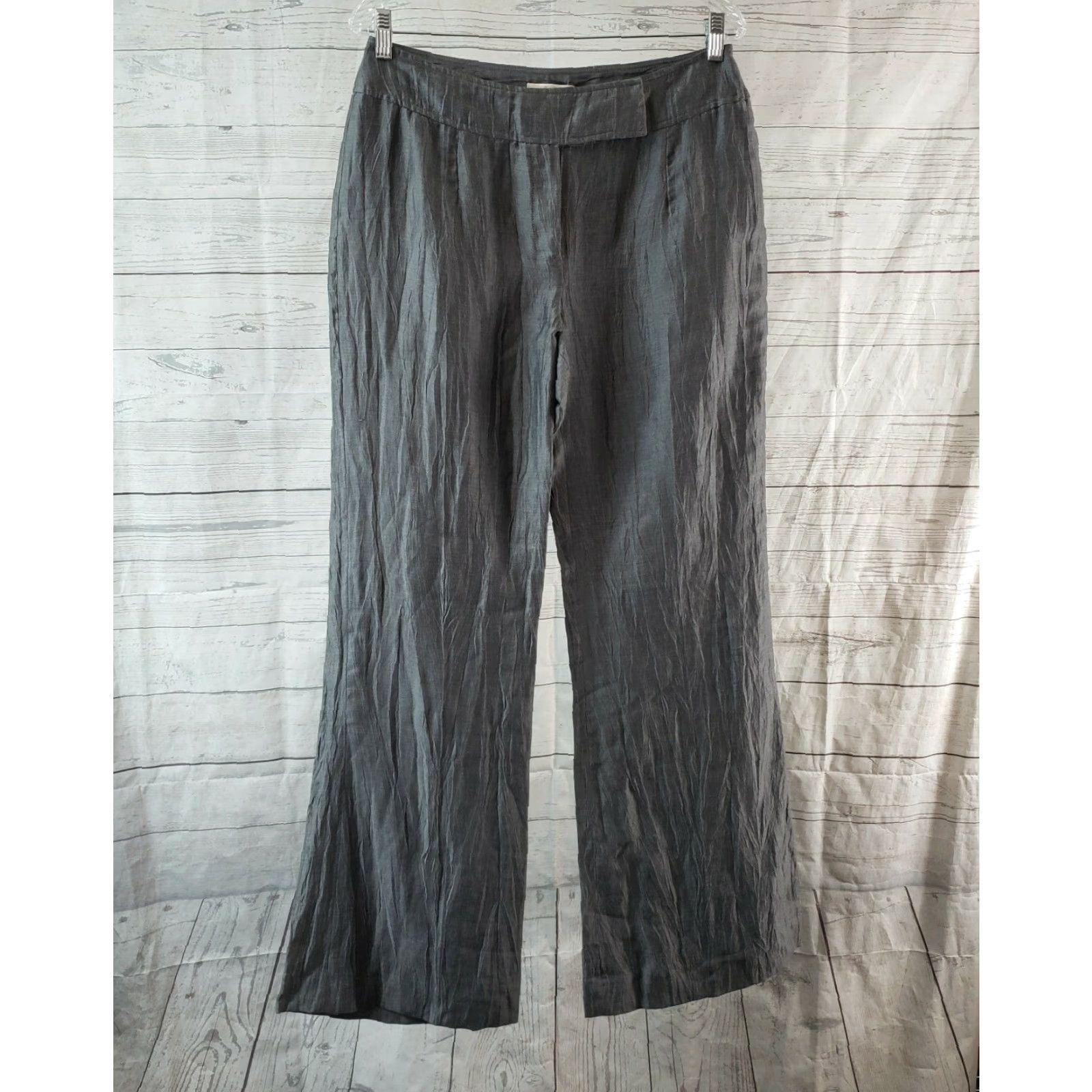 Vintage Kaliko Womens Wide Leg Pants Sz 12 Gray Linen Blend Mid Rise Pants Women's 12 Gray Linen Blend Wide Leg Size 34" / US 12 / IT 48 - 2 Thumbnail
