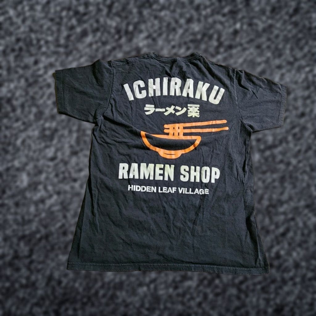 Doublet VINTAGE Naruto Mens M Anime Naruto Ichiraku Ramen Shop T Shirt Double Sided Black Cotton Jersey Crew Neck Short Sleeve M Mens Size US M / EU 48-50 / 2 - 1 Thumbnail