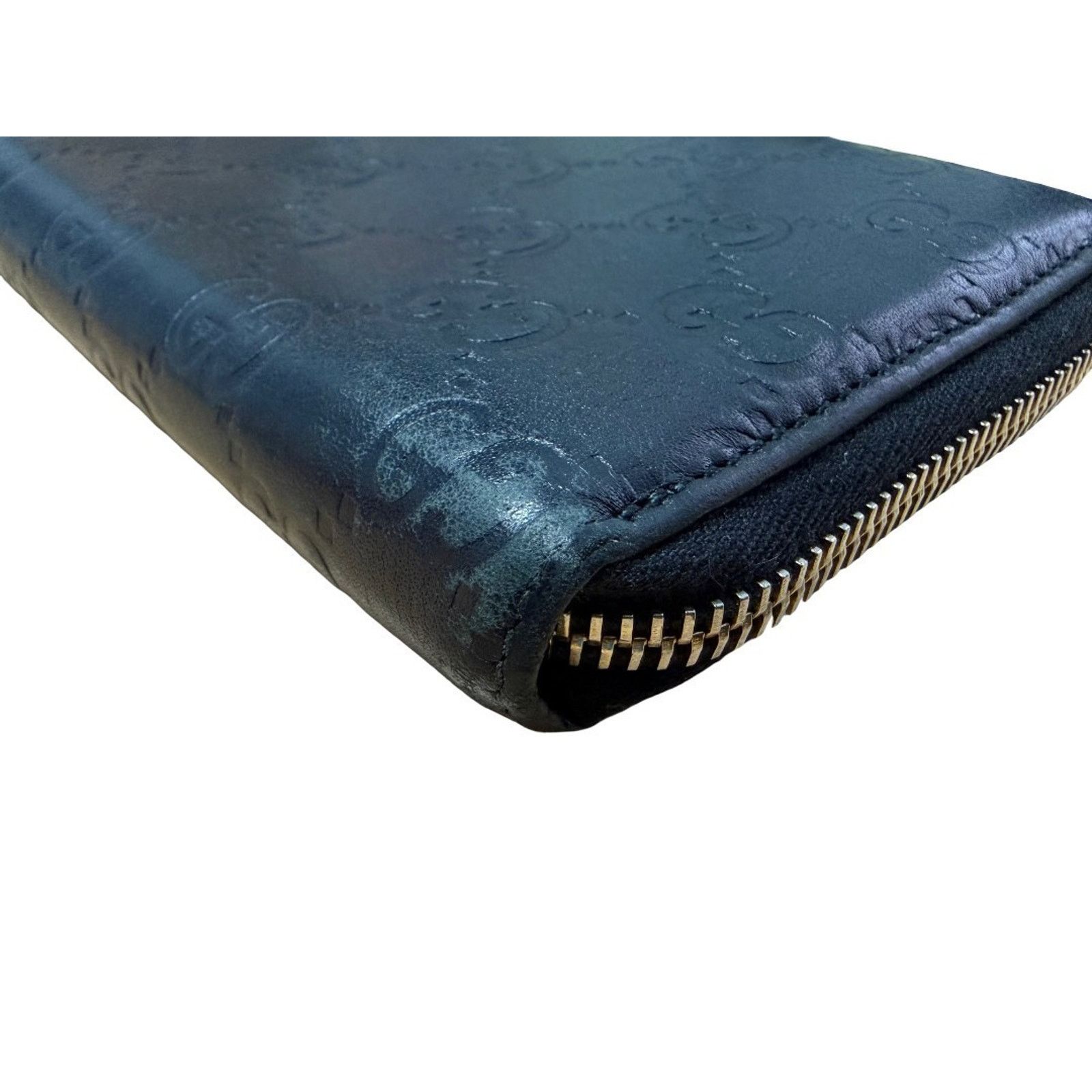 Gucci GUCCI GG Monogram Zippy Wallet Canvas Leather Gold | COA Size ONE SIZE - 6 Thumbnail
