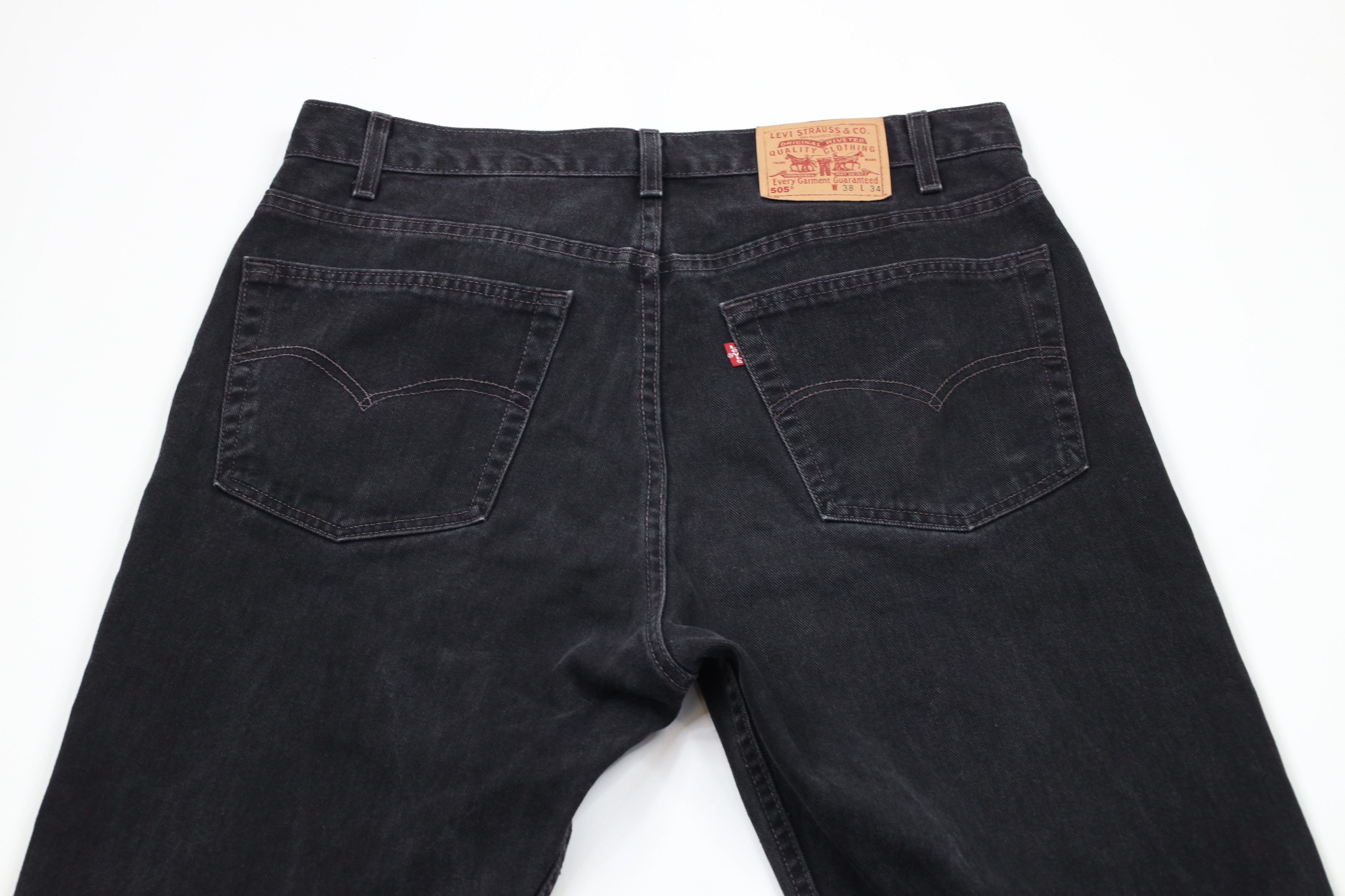 Levi's Vintage Y2K 2000 Levis 505 Regular Fit Denim Jeans Black USA Size US 36 / EU 52 - 10 Thumbnail