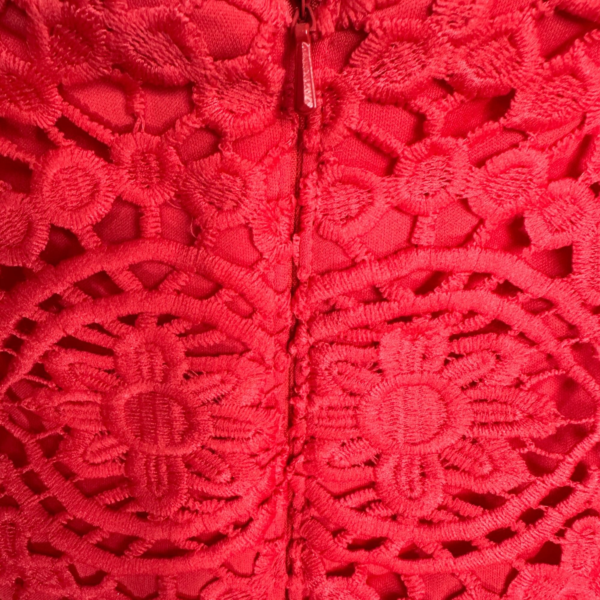 Adrianna Papell Adrianna Papell Coral Lace Crochet & Pleated V Neck Dress 16 Size XXL / US 16-18 / IT 52-54 - 8 Thumbnail