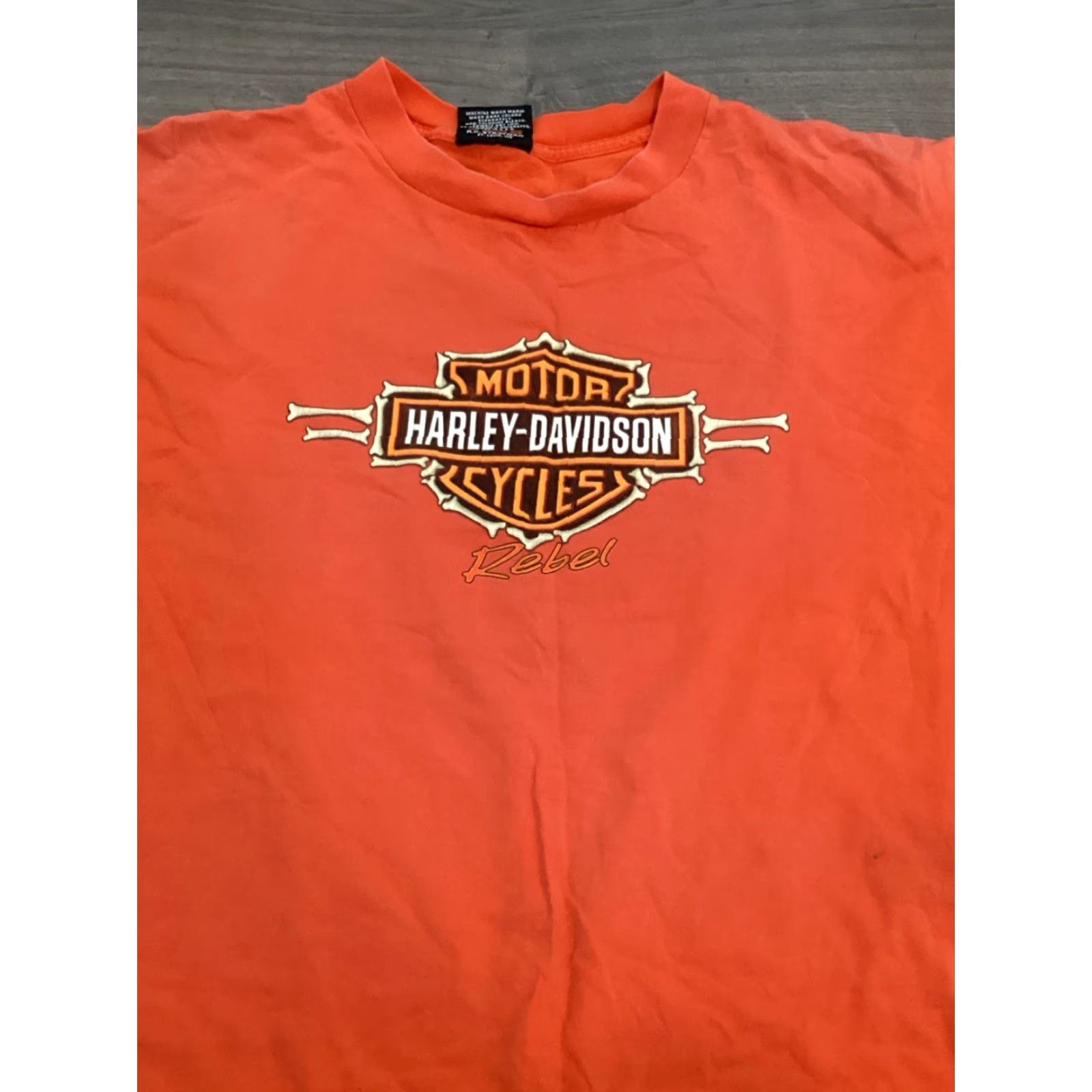 Harley Davidson VINTAGE Harley-Davidson Shirt XL Orange Motorcycle Mens Size US XL / EU 56 / 4 - 2 Thumbnail