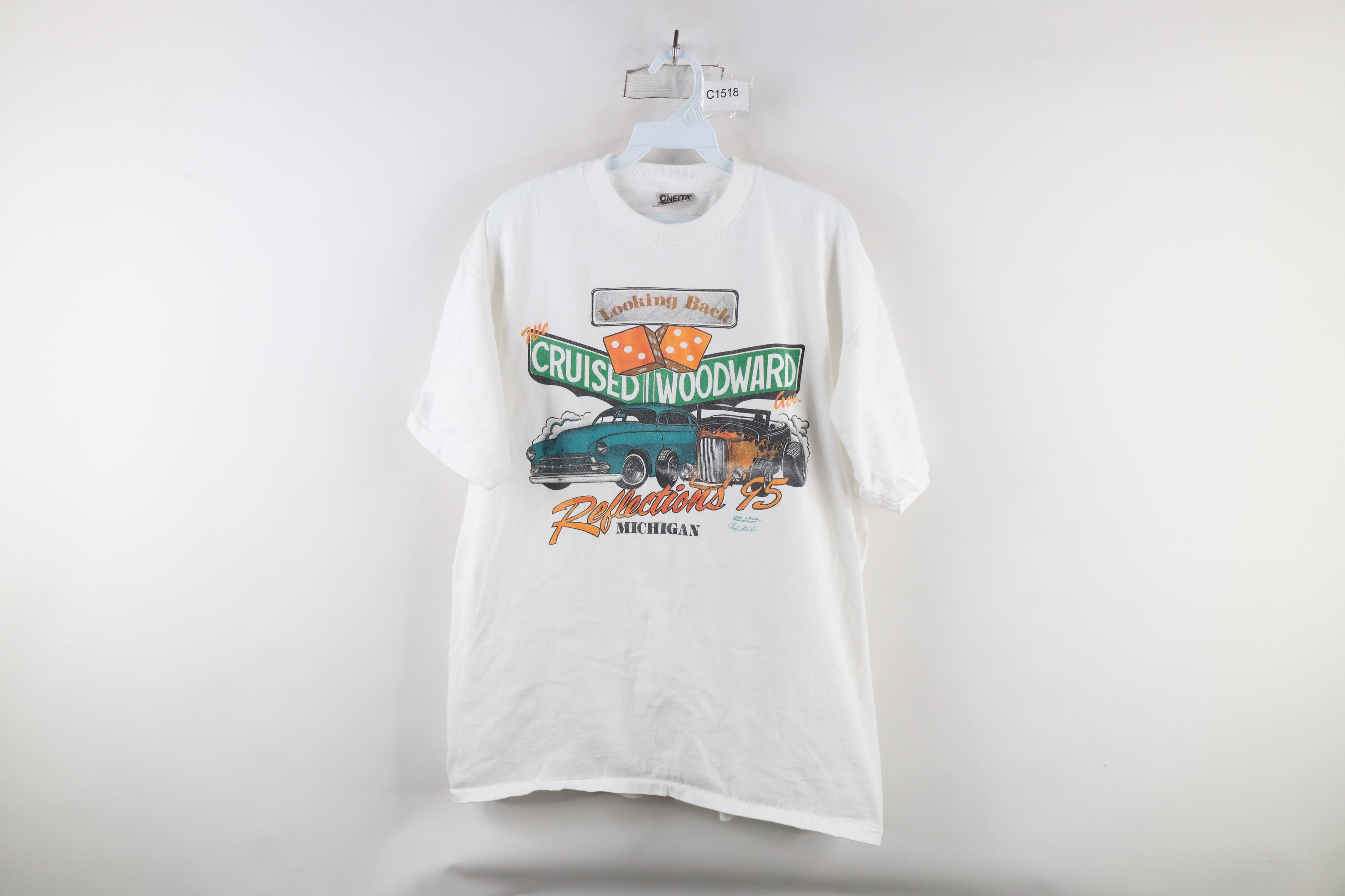 Vintage Vintage 90s Woodward Dream Cruise Car Racing T-Shirt White Size US XL / EU 56 / 4 - 1 Thumbnail
