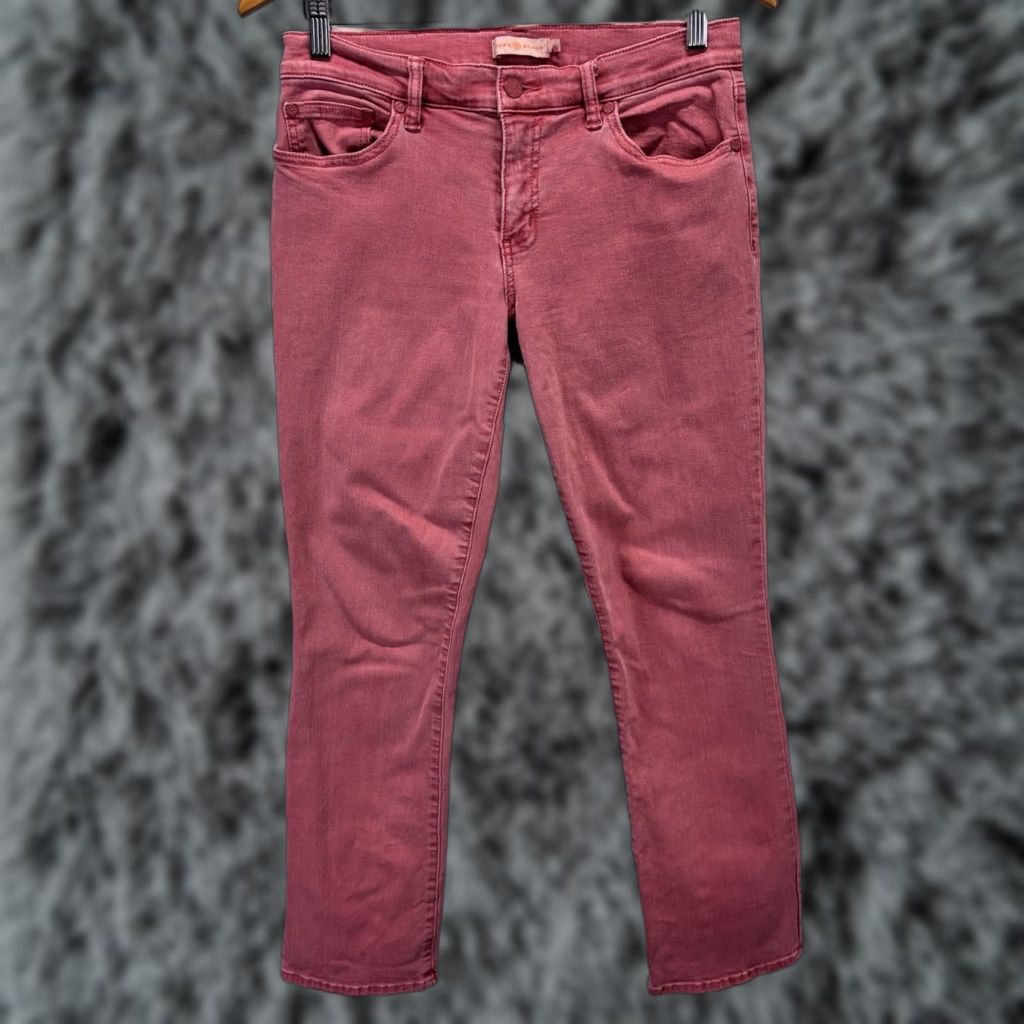 Tory Burch TORY BURCH Womens Skinny Jeans Mid Rise Ankle Pink Size 28 Regular Inseam 25 Stretch Denim 5-Pocket Logo Preppy Heritage Vintage? (No) Size 28" / US 6 / IT 42 - 1 Thumbnail