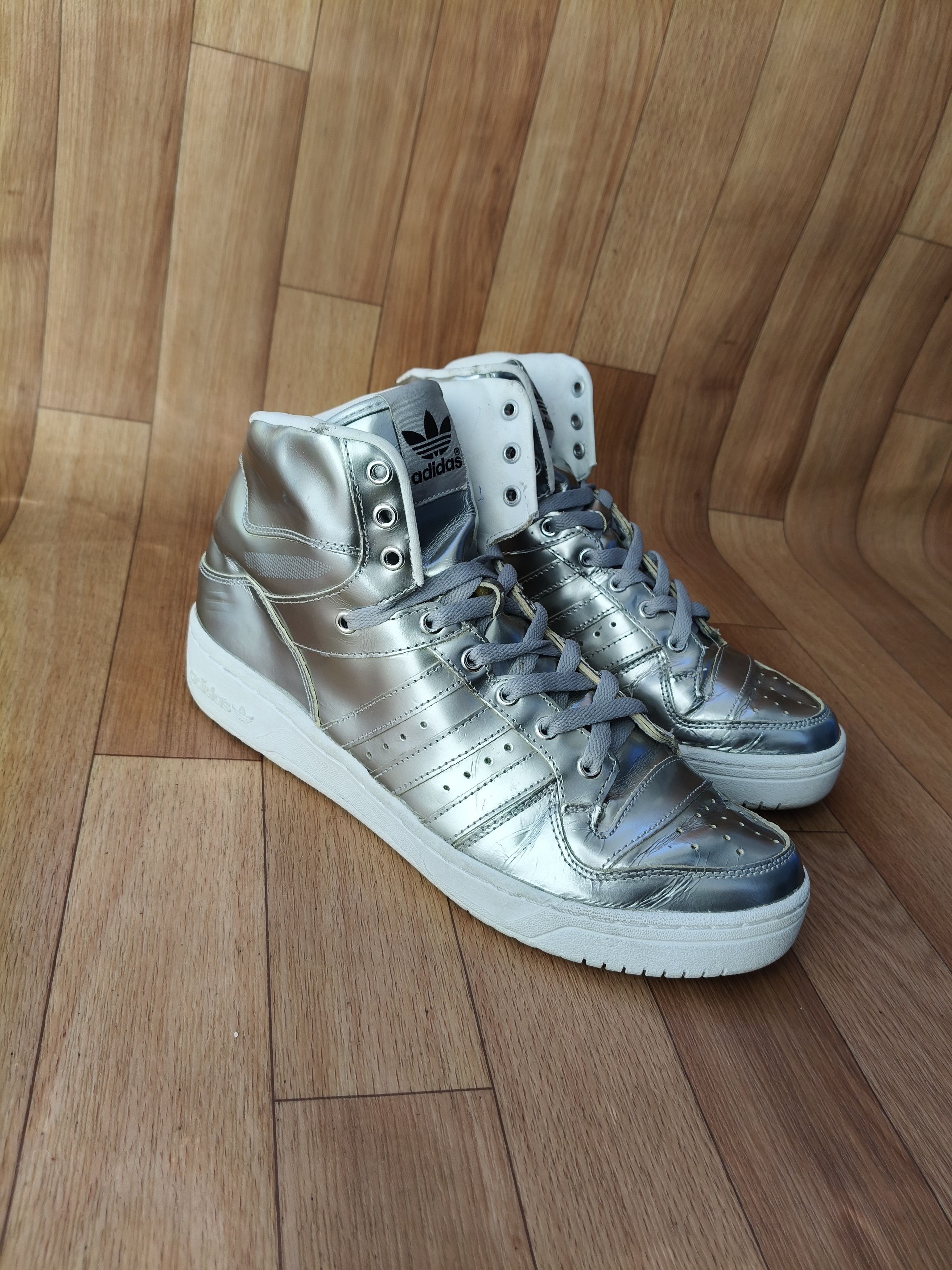 Adidas × Jeremy Scott Jeremy Scott liquid silver sneakers Size US 10 / EU 43 - 7 Thumbnail