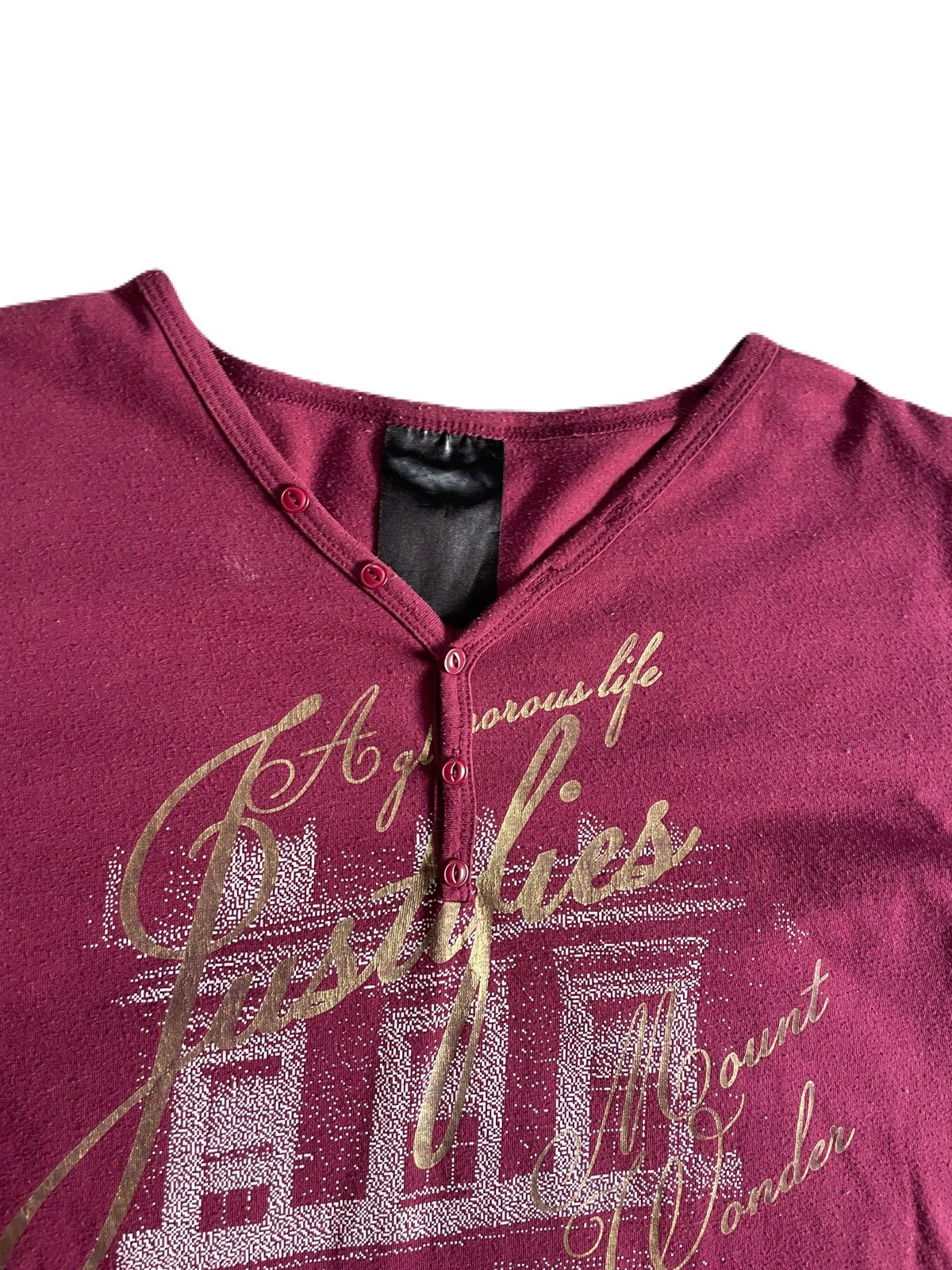 If Six Was Nine 2000s Japanese archive Vkei Glitter Poem V-Neck T-Shirts Y2K Size US S / EU 44-46 / 1 - 5 Thumbnail