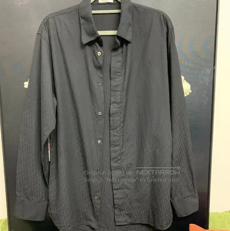 Dior Men's Black Silk Blend Long Sleeve Shirt .