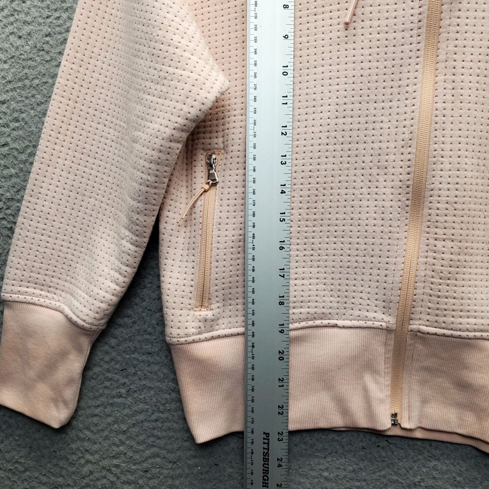Vintage Zella Womens Full Zip Hoodie Pink Jacquard Long Sleeve Zipper Pocket EUC Size M Size M / US 6-8 / IT 42-44 - 3 Thumbnail