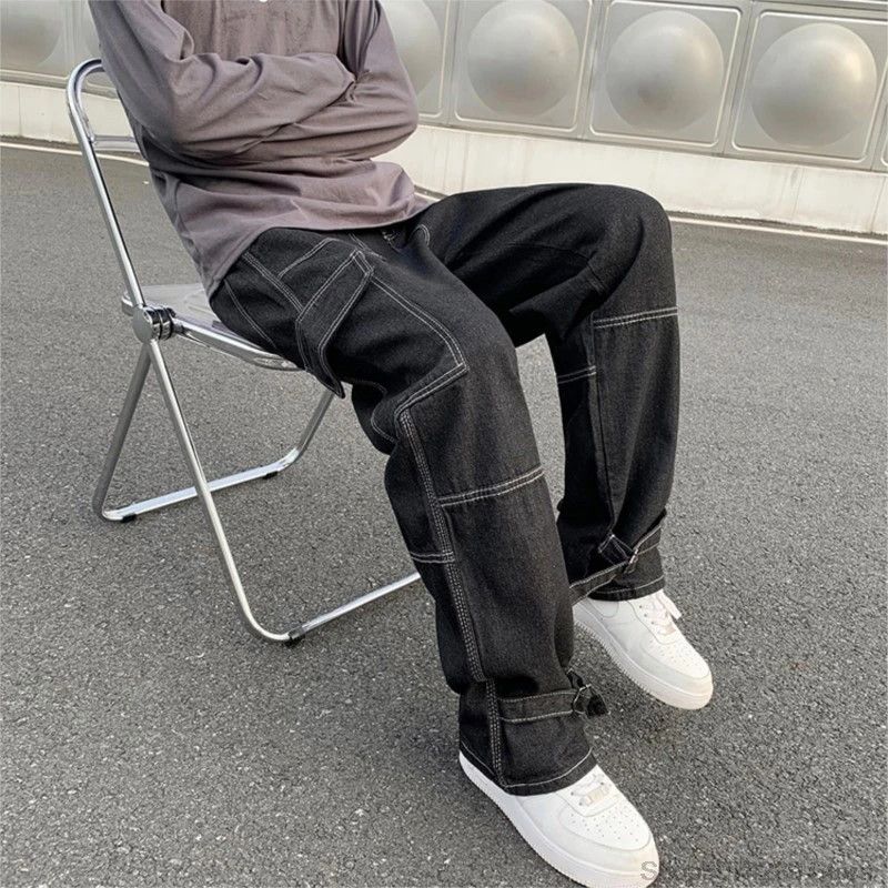 Japanese Brand × Jean Jeans Men's Straight Baggy Denim Pants Streetwear Size US 32 / EU 48 - 5 Thumbnail