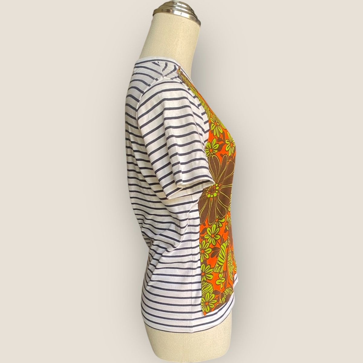 Comme des Garcons SS2004 Floral Panel Stripes T Shirt Size M / US 6-8 / IT 42-44 - 4 Thumbnail