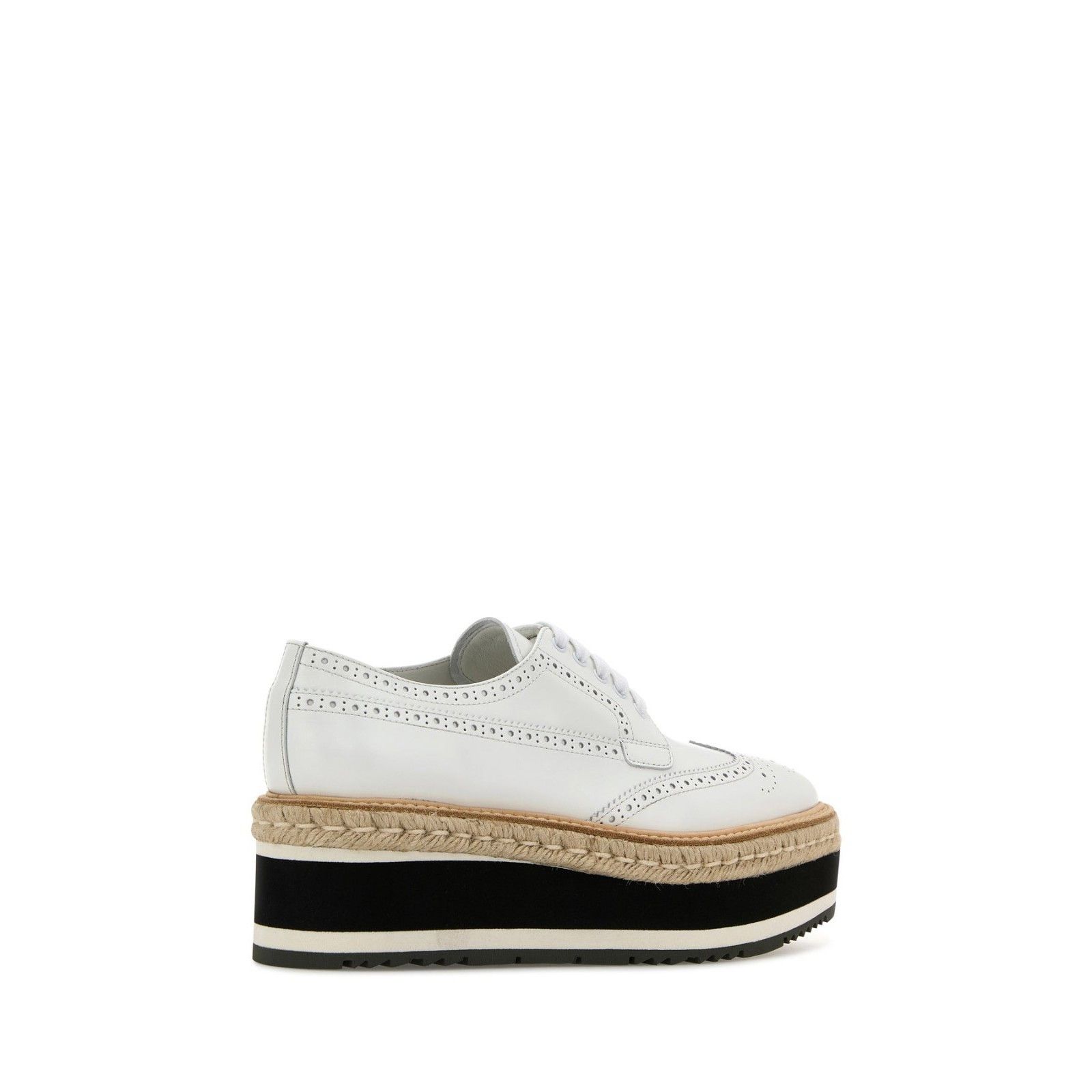Prada PRADA Lace-Up White Leather Platform Shoes New And Authentic Size US 11 / IT 41 - 3 Thumbnail