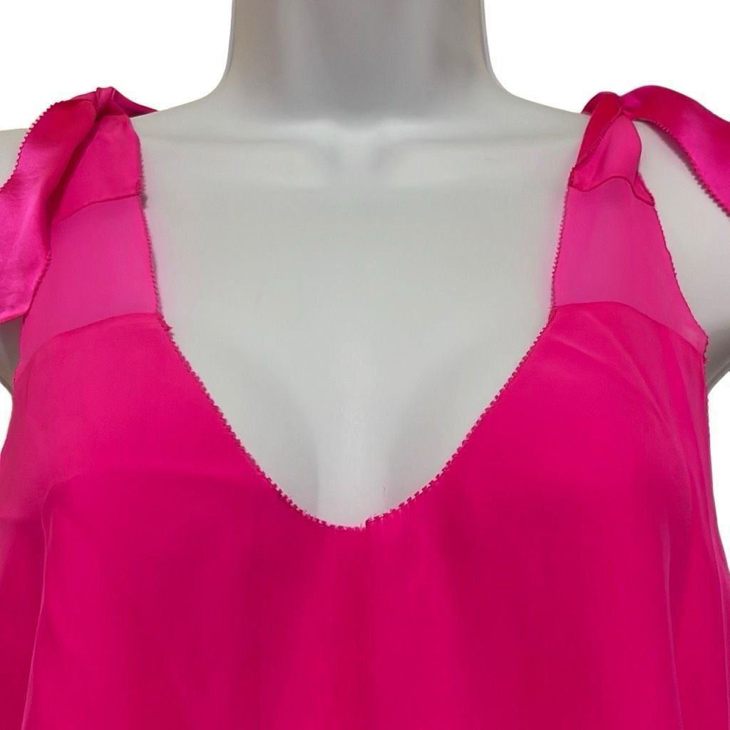 Parker Parker Womens Size Small 100% Silk Tank Top Pink Tie Straps Size S / US 4 / IT 40 - 3 Thumbnail