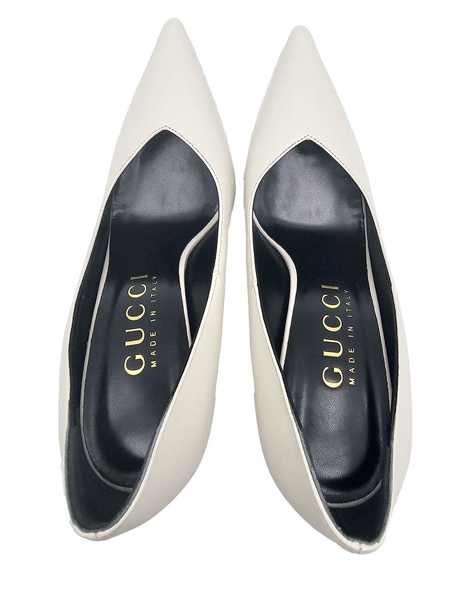 Gucci Gucci Priscilla White Leather High Heel Pumps 40 US 10 Size US 10 / IT 40 - 10 Thumbnail