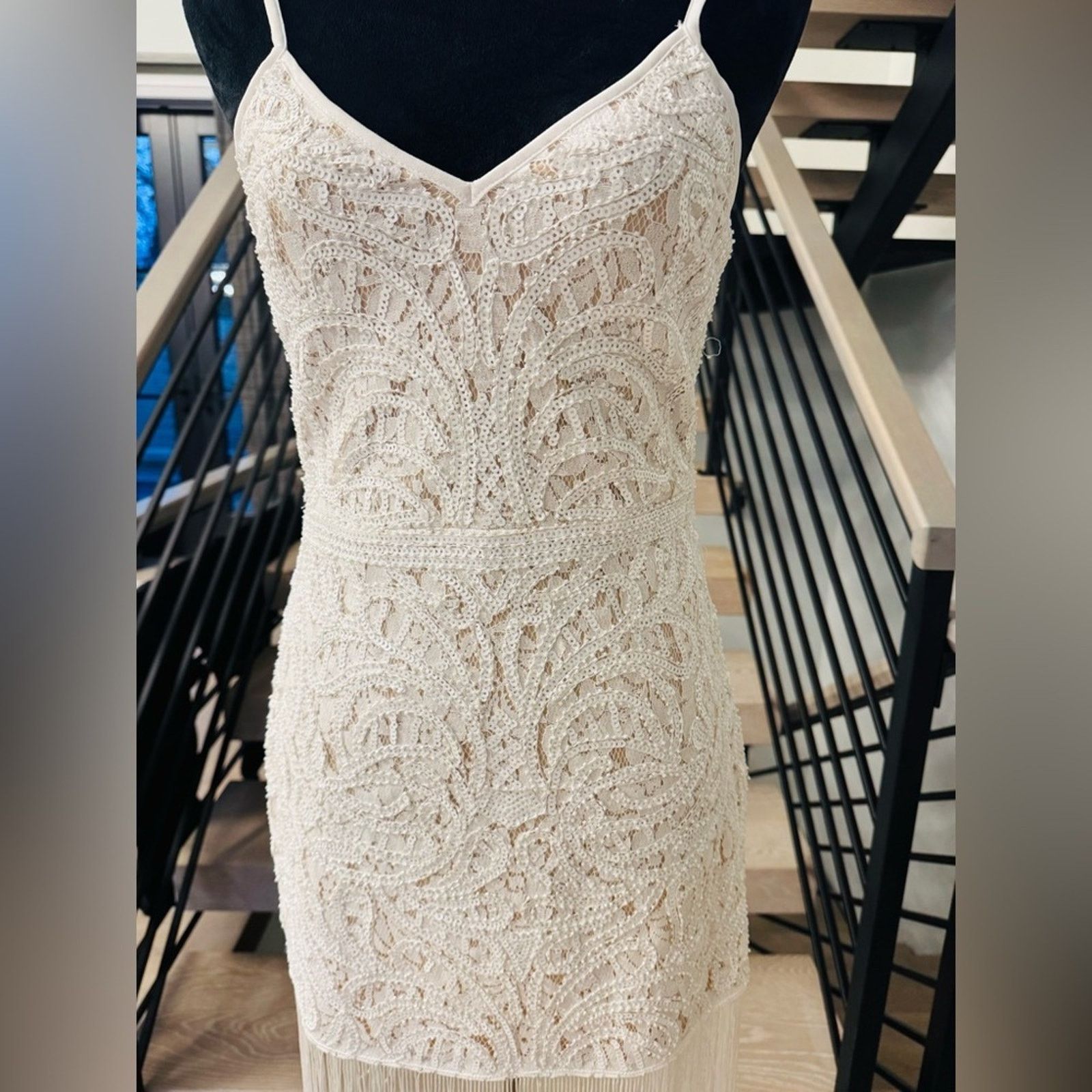 Other New Elegant Cream Lace Fringe Dress size S Size S / US 4 / IT 40 - 2 Thumbnail