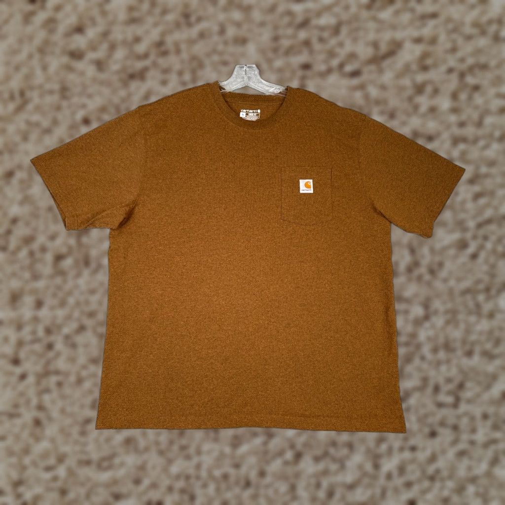 Carhartt Carhartt Shirt Men Extra Large Brown Short Sleeve Pocket Crew Neck Cotton Blend Size US XL / EU 56 / 4 - 1 Thumbnail