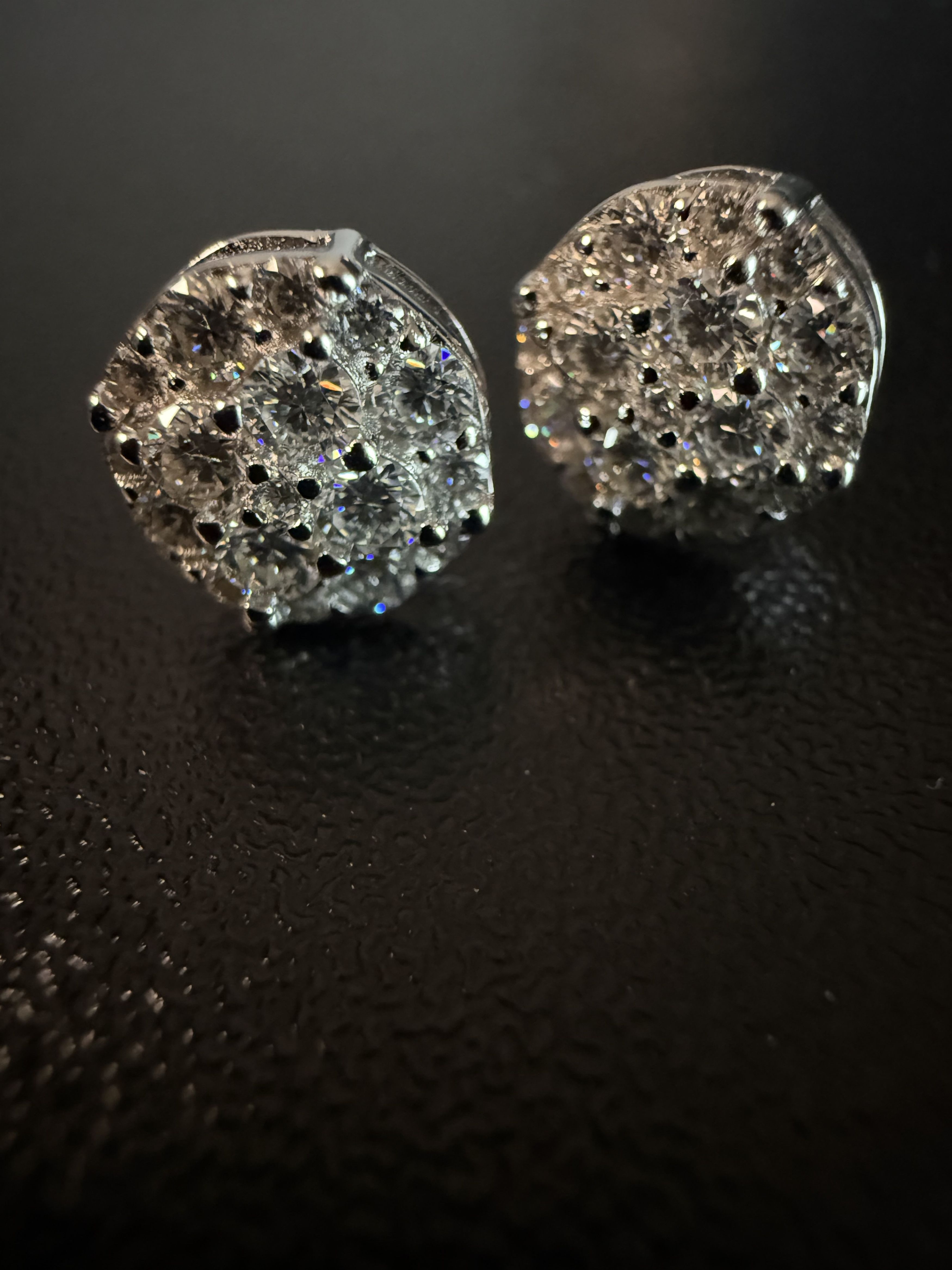 Other Silver Half Snowball's Moissanite Mens Earrings Size ONE SIZE - 6 Thumbnail