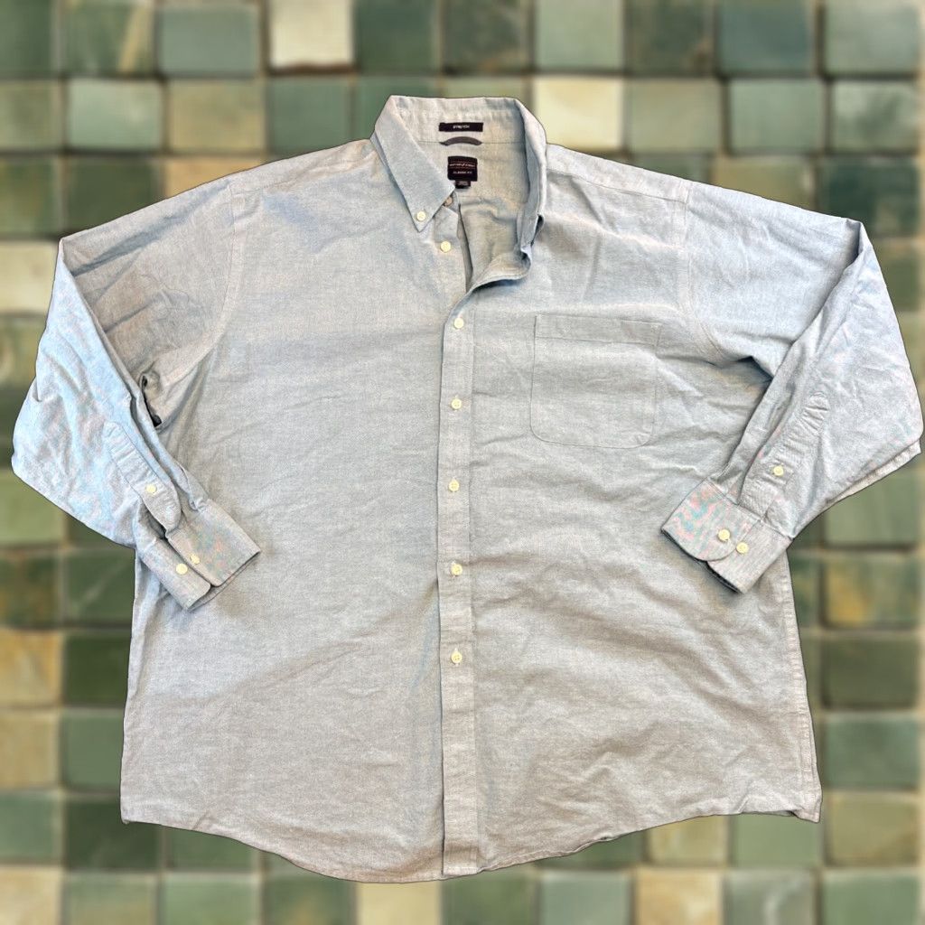 Dockers DOCKERS Chambray Button-Down Shirt Mens 2XL Blue Stretch Battery Street Nautical Casual Workwear Men Size US XXL / EU 58 / 5 - 1 Thumbnail