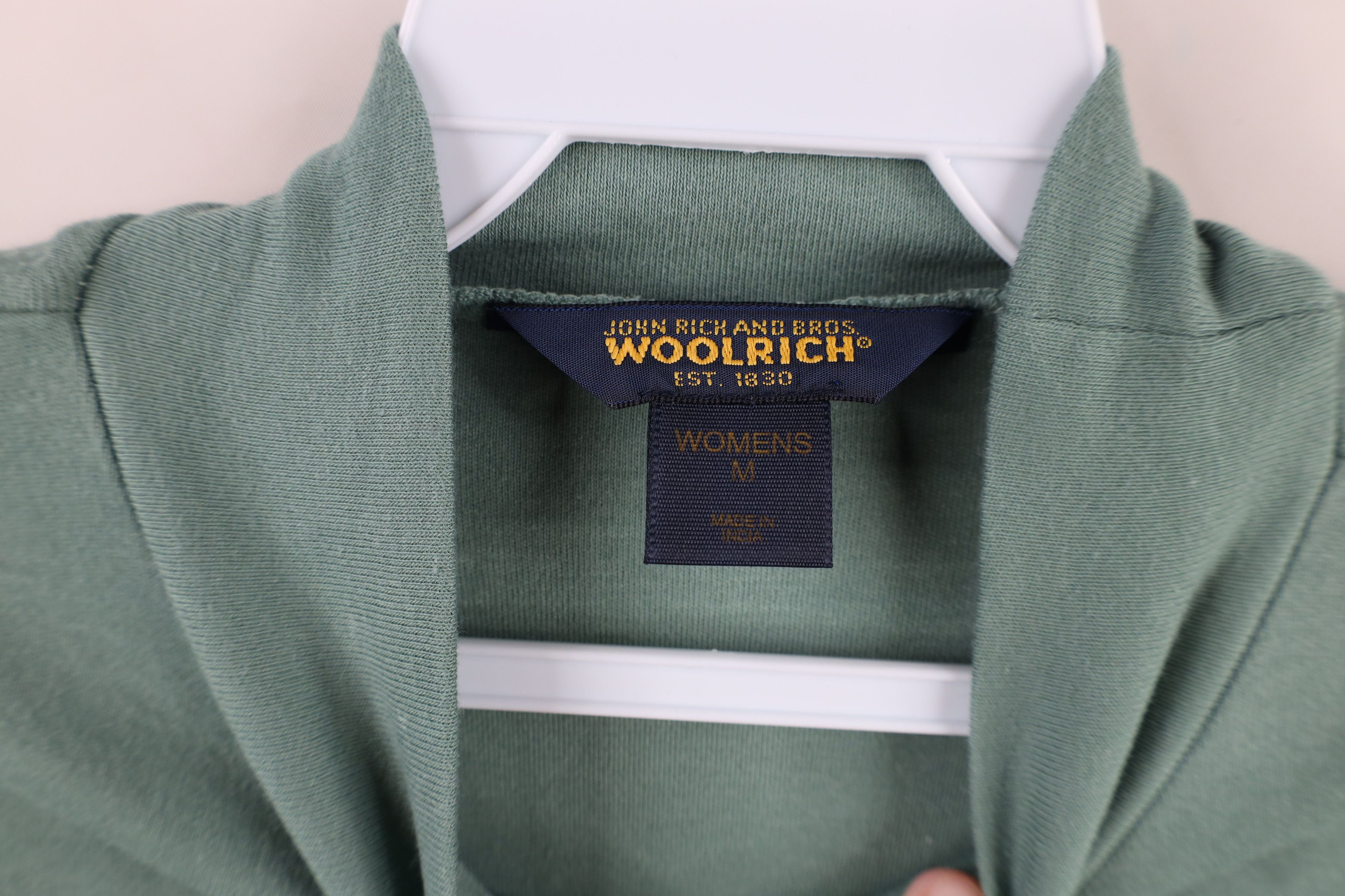 Vintage × Woolrich Woolen Mills Vintage 90s Woolrich Blank Mock Neck T-Shirt Green Cotton Size M / US 6-8 / IT 42-44 - 5 Thumbnail