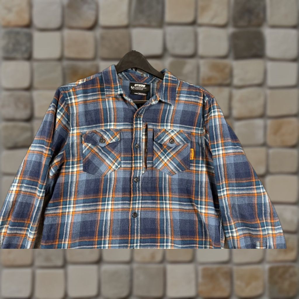 Vintage Off The Grid Shirt Mens L Blue Plaid Flannel Button-Up Destroyer Motor Driven Size US L / EU 52-54 / 3 - 1 Thumbnail