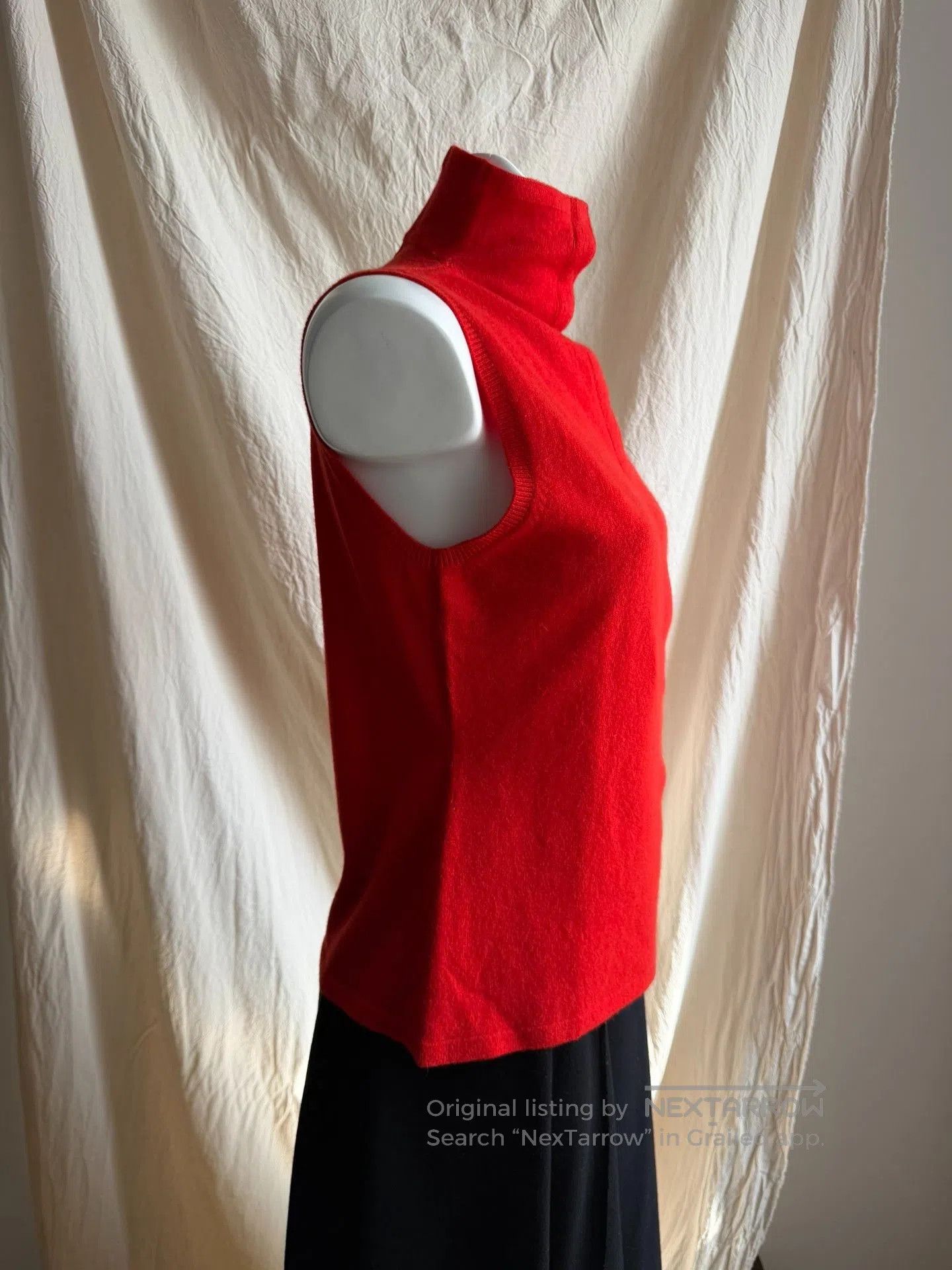 Hiroko Koshino Homme HIROKOBIS Red Wool Knit Turtleneck Vest. Size M / US 6-8 / IT 42-44 - 6 Thumbnail