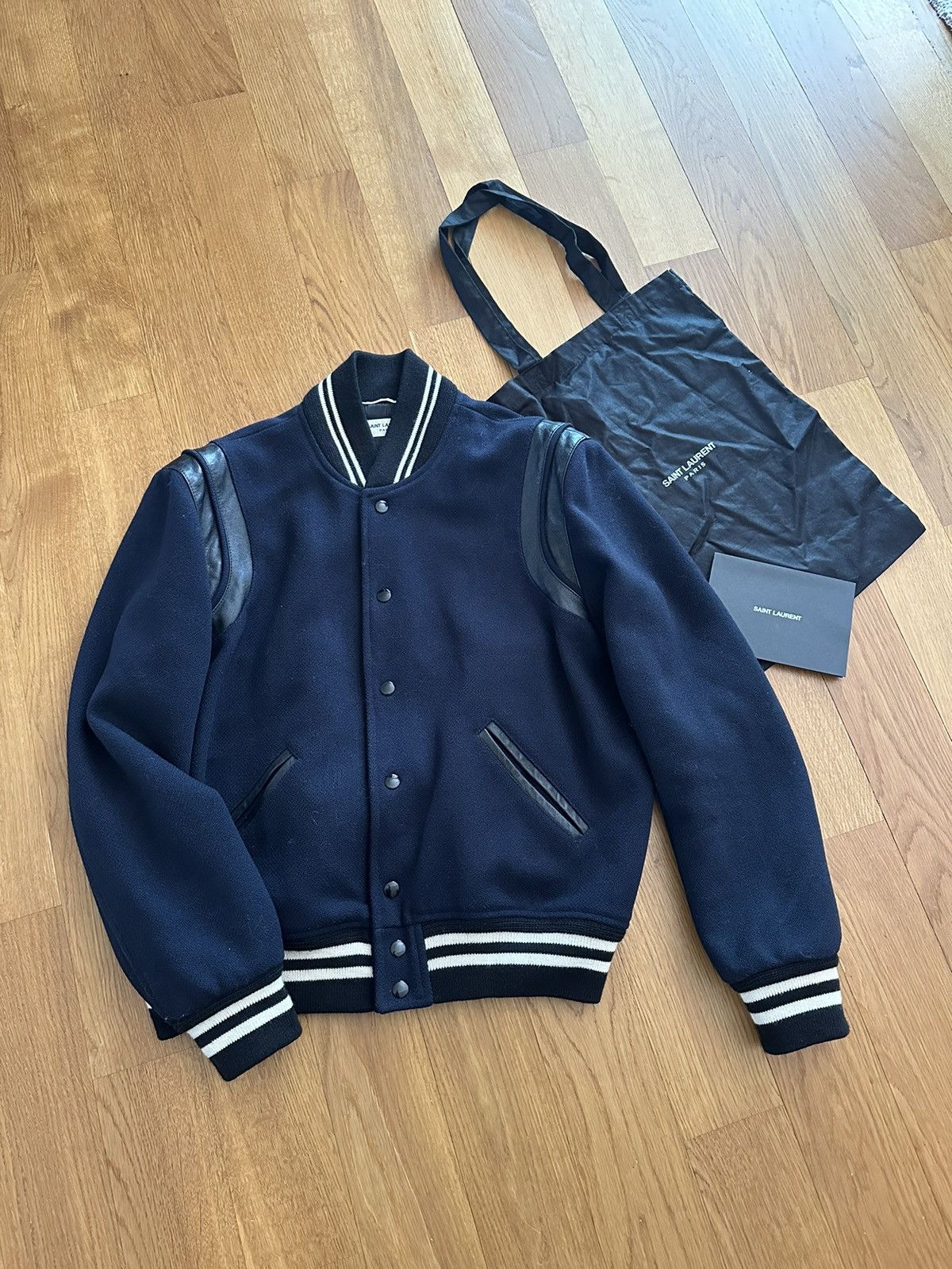 Saint Laurent Paris Saint Laurent Hedi era Teddy Varsity Jacket size 46 |  Grailed