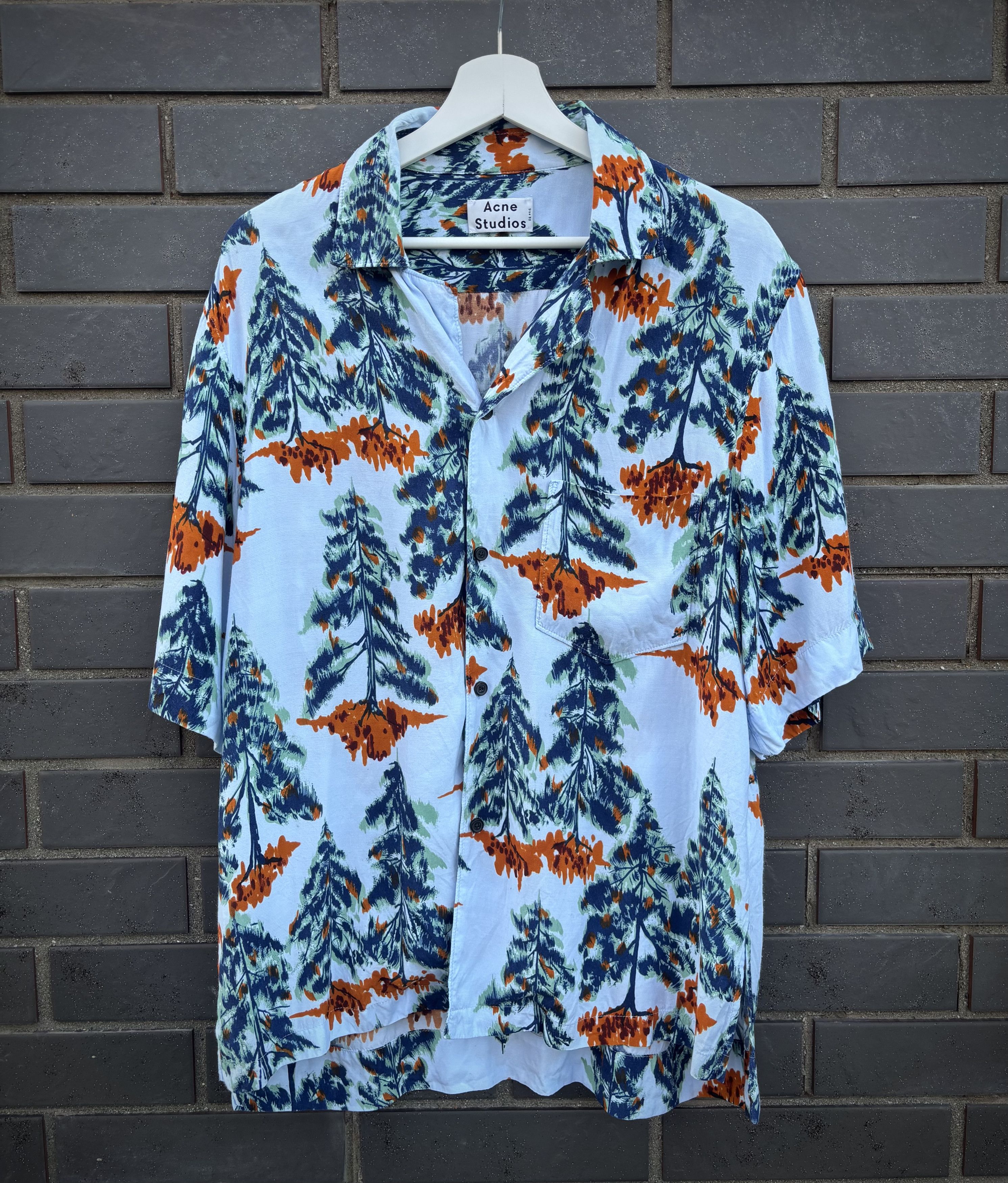 Acne Studios Simon Pine Camp Print Vacation Shirt