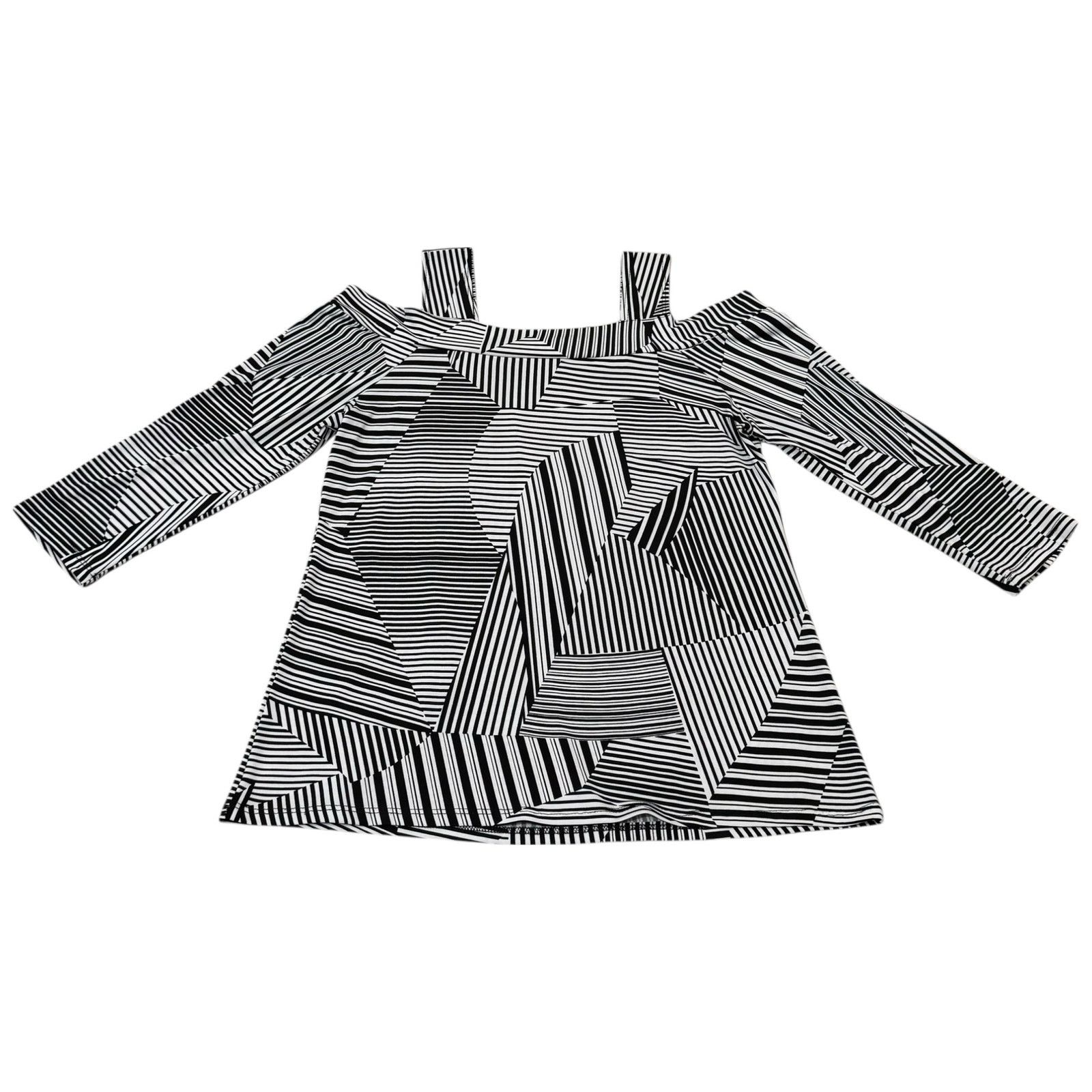Other Clara Sunwoo Cold Shoulder Top Pattern Black & White Small Size S / US 4 / IT 40 - 6 Thumbnail