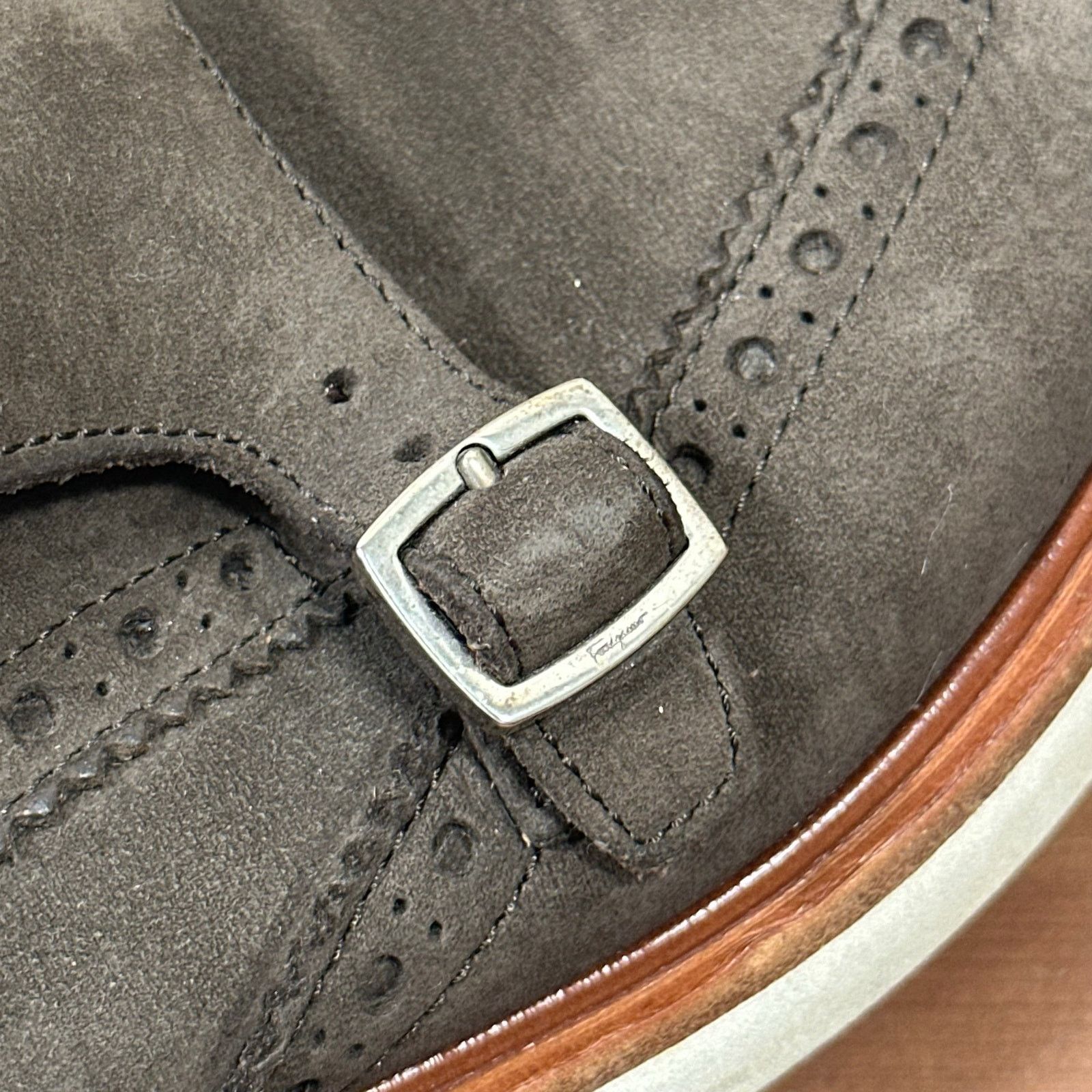 Salvatore Ferragamo Salvatore Ferragamo Double Monk Strap Suede Leather Oxfords Size US 8.5 / EU 41-42 - 4 Thumbnail