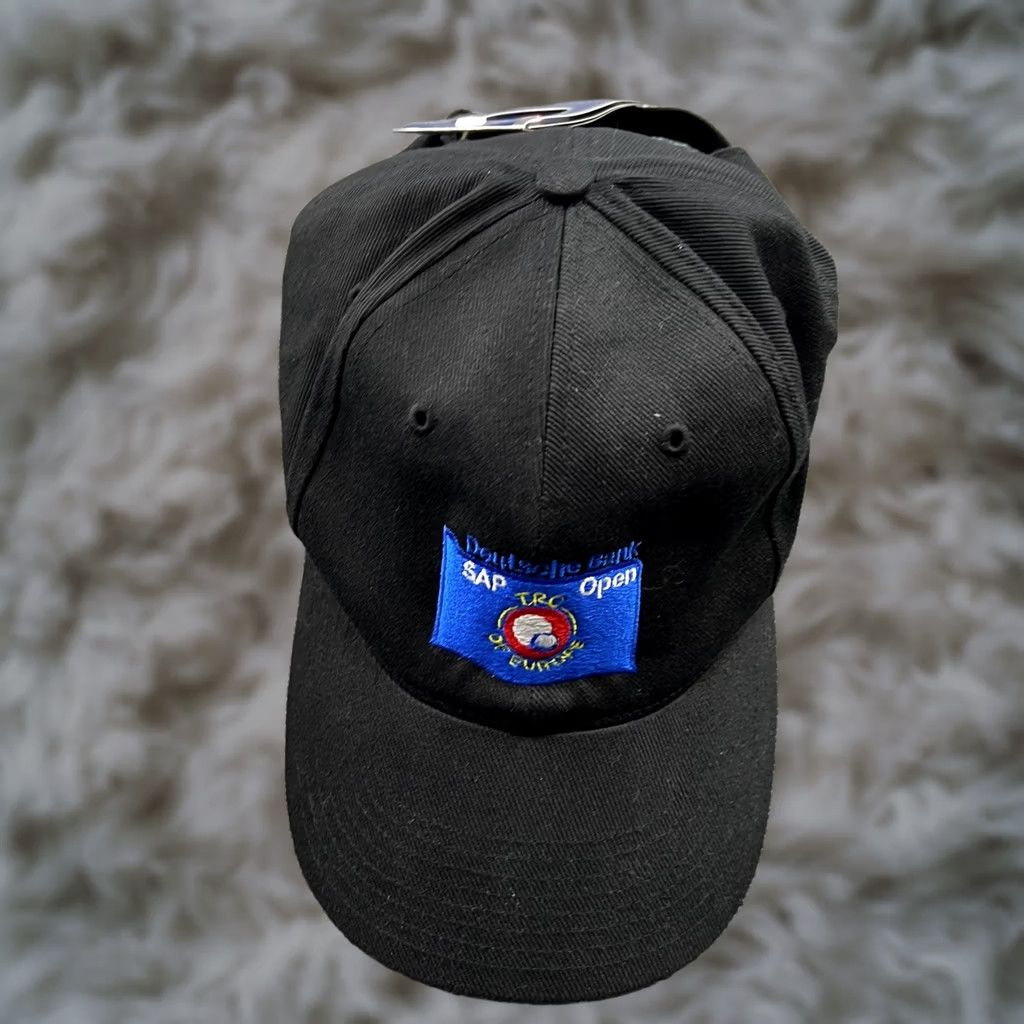 Nike VINTAGE Nike Baseball Cap Unisex Adults One Size Black SAP Golf Open Deutsche Bank Y2K Cap Size ONE SIZE - 1 Thumbnail