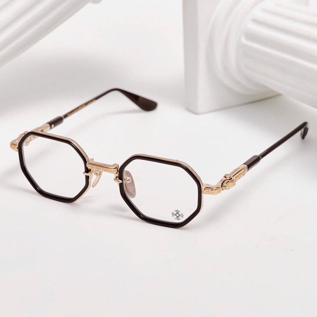 Chrome Hearts CHROME HEARTS TATTERS CLASSIC BROWN - GOLD PLATED GLASSES Size ONE SIZE - 2 Thumbnail