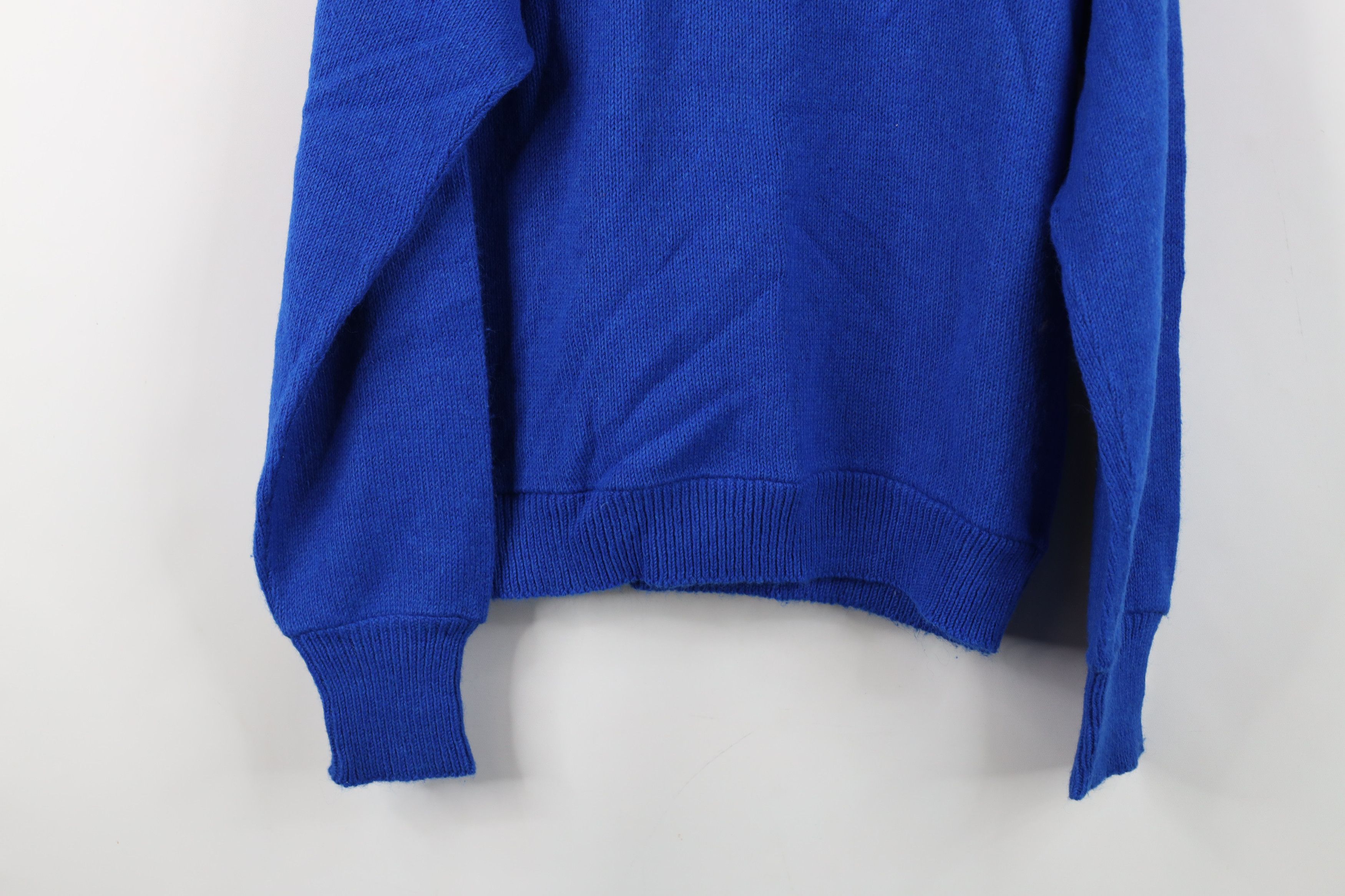 Vintage Vintage 50s Streetwear Cable Knit Sweater Blue Acrylic USA Size US M / EU 48-50 / 2 - 9 Thumbnail