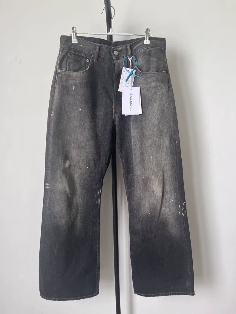 Acne Studios Acne Studios Black distressed ink-wash jeans Size US 30 / EU 46 - 1 Thumbnail