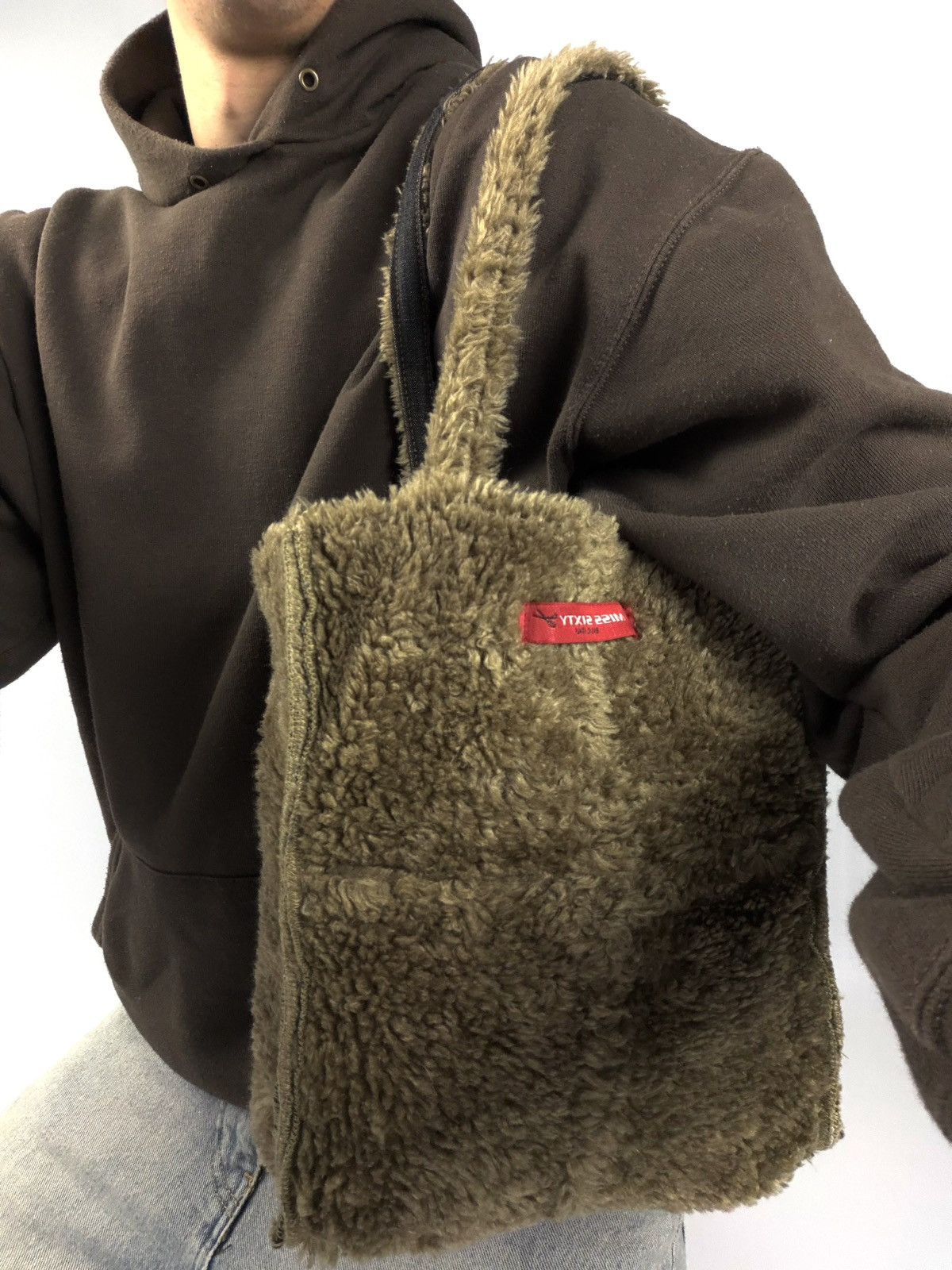Miss Sixty Miss Sixty Y2K Denim Fur Shoulder Bag Archive Rare McBling Size ONE SIZE - 6 Thumbnail