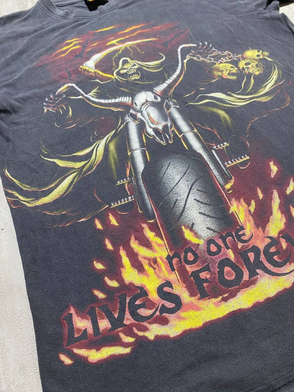 Vintage vintage burning eagle moto racing T-shirt De dood op motor Size US S / EU 44-46 / 1 - 4 Thumbnail