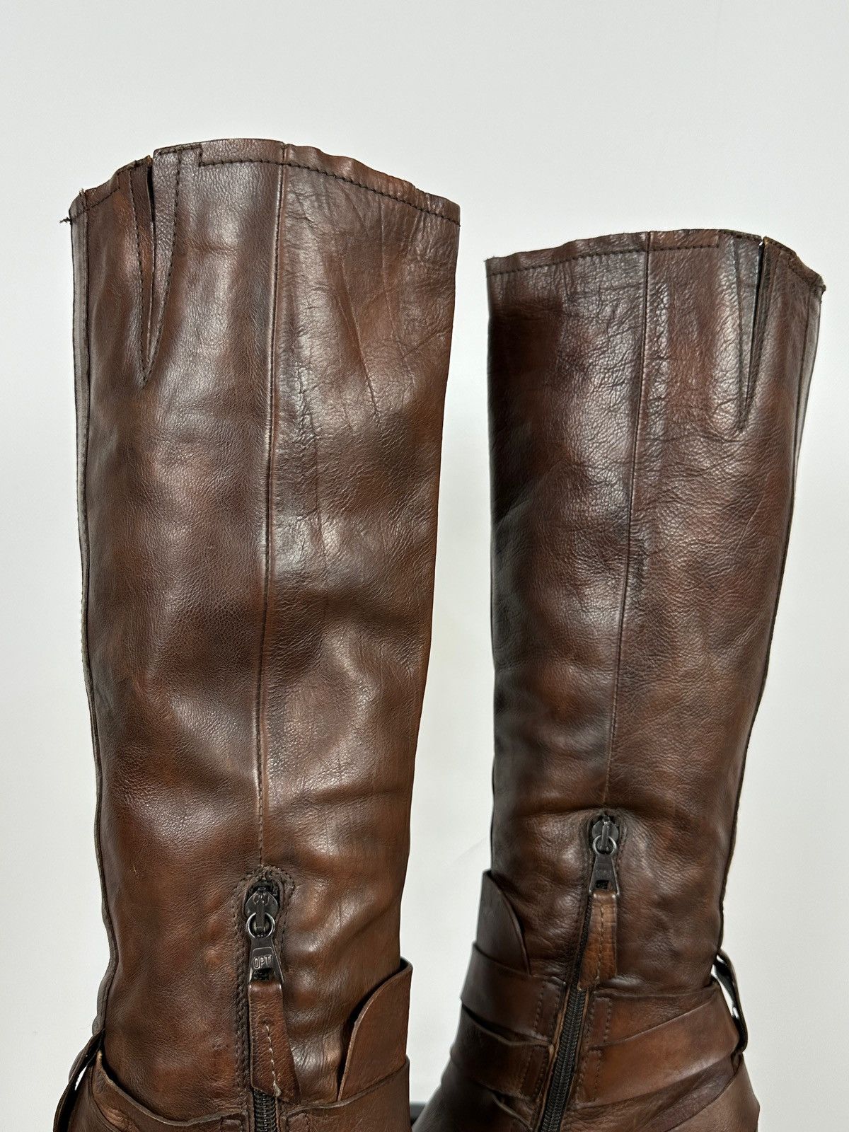 A.S.98 A.S.98. Airstep Brown Leather Knee High Boots Moto Style Size US 9 / IT 39 - 19 Thumbnail