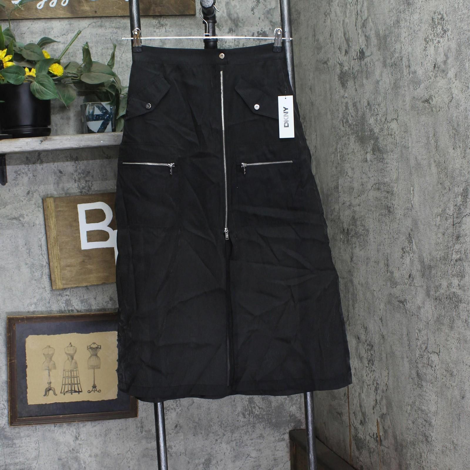 DKNY Nwt Dkny Womens Cargo Skirt Organza P4bnuwen Black 0 Size 25" / US 0 / IT 36 - 1 Thumbnail