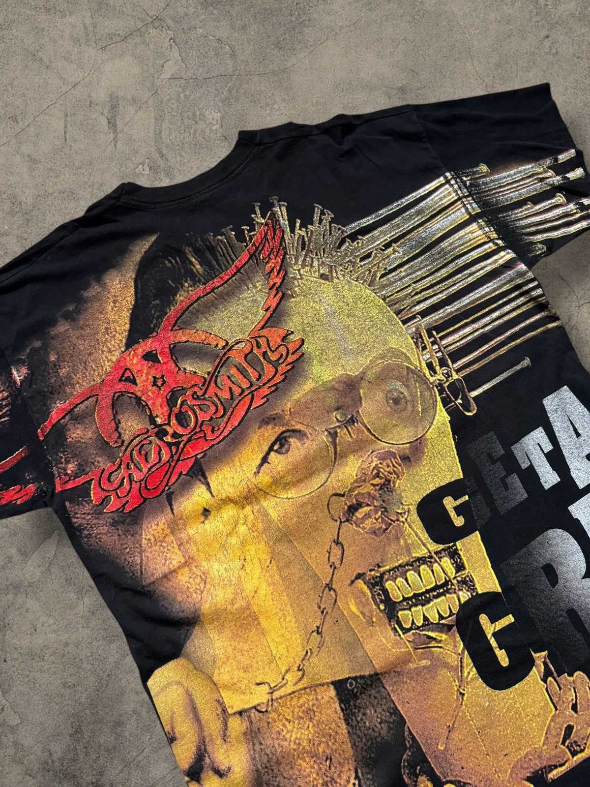 Band Tees AEROSMITH * Get A Grip * All Over Print AOP Tee Size US XL / EU 56 / 4 - 3 Thumbnail