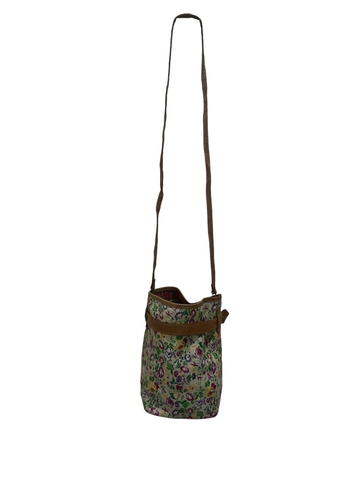 Kenzo × Vintage Vtg 90s KENZO floral bucket drawstring bag leather Size ONE SIZE - 4 Thumbnail