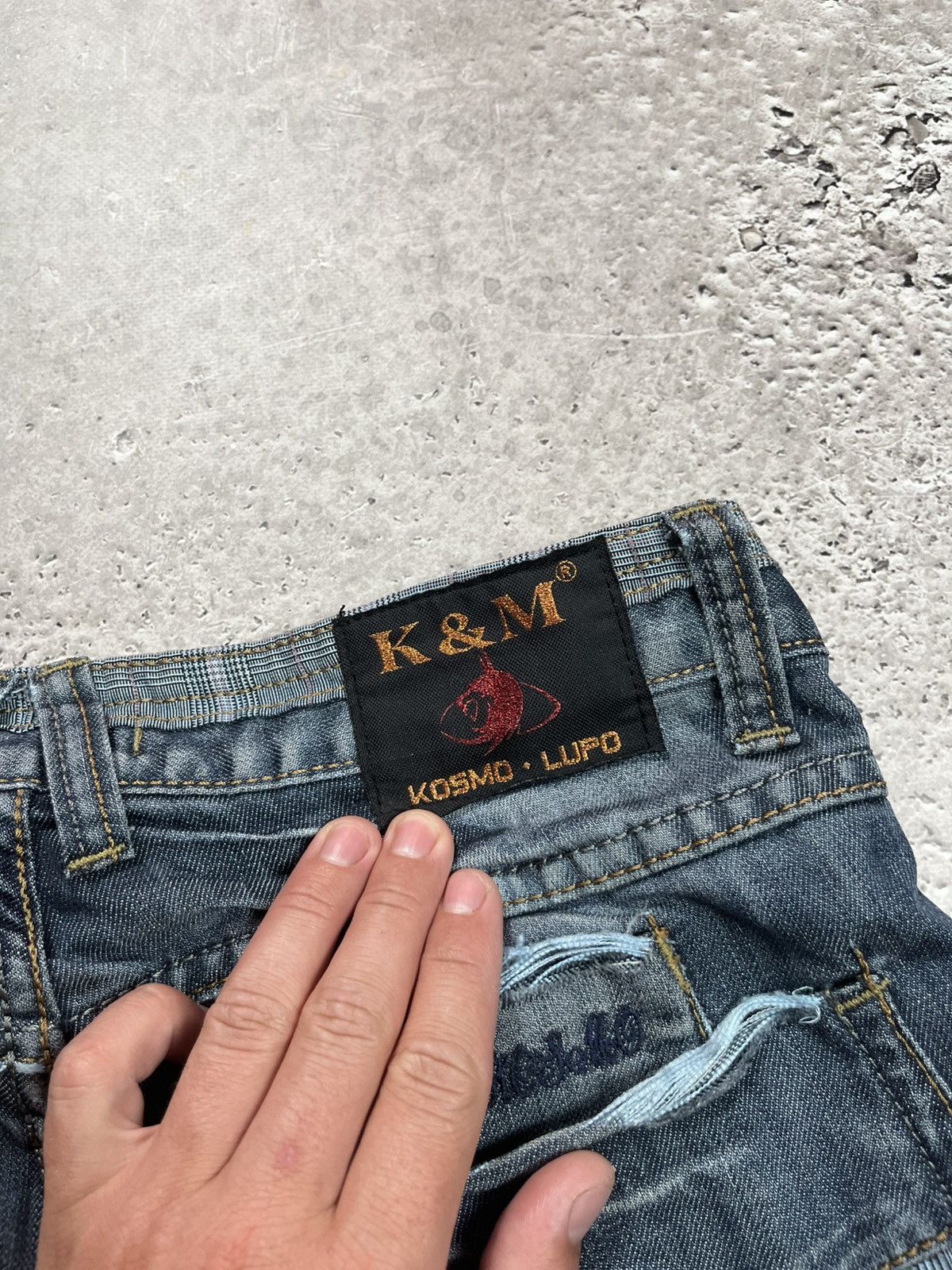 Other Y2K K&M Kosmo Lupo Distressed Jeans W30 Italy Streetwear Size US 30 / EU 46 - 9 Thumbnail