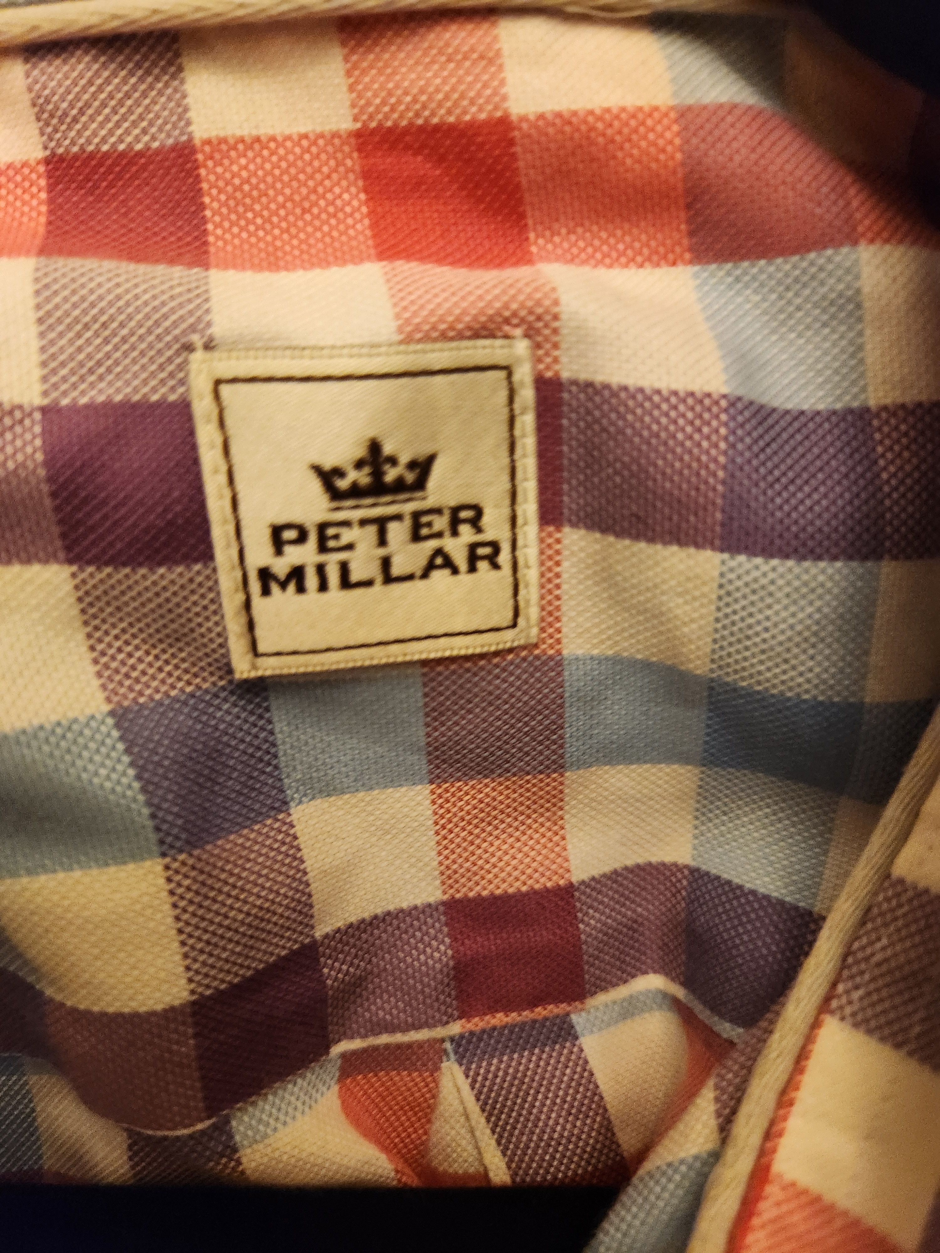Peter Millar NWOT Lot of 2 100% Cotton Checkered Shirts Size US L / EU 52-54 / 3 - 4 Thumbnail