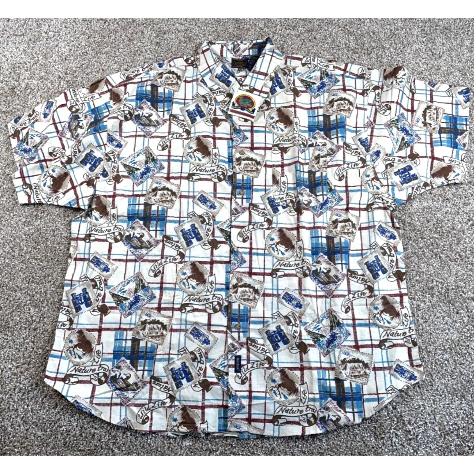 Vintage VINTAGE Duxbak Shirt Adult 3XL White Deer Print Short Sleeve Button-Down Collar Men Size US XXL / EU 58 / 5 - 2 Thumbnail